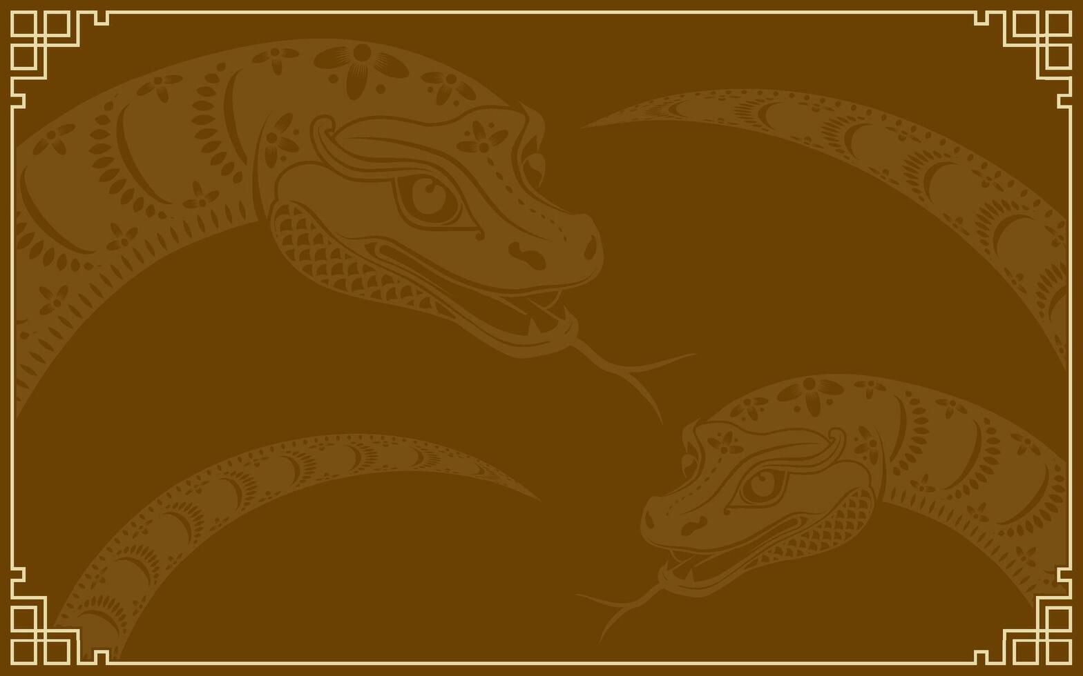 Happy Chinese new year 2025 Zodiac sign, year of the Snake vector