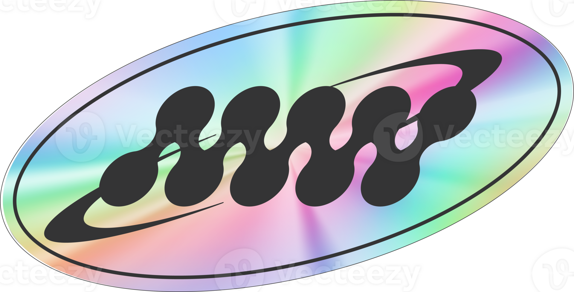 Y2k holographic sticker png