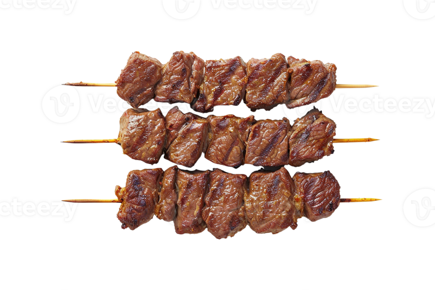 AI generated Grilled Beef Skewers isolated on transparent background, png