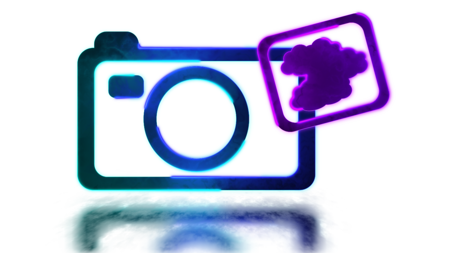 looping neon gloed effect camera icoon png