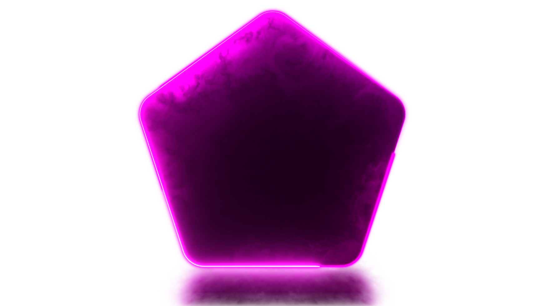Glowing looping pentagonal neon frame effect png