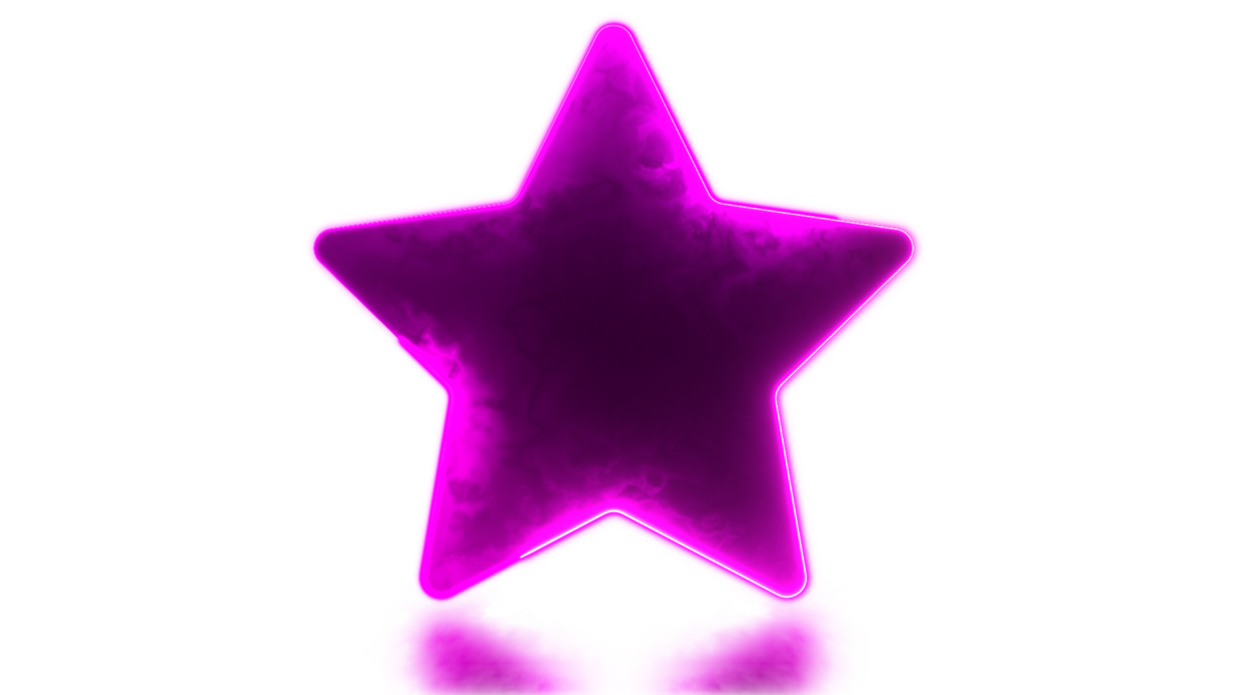 Looping glowing star shaped neon frame effect png