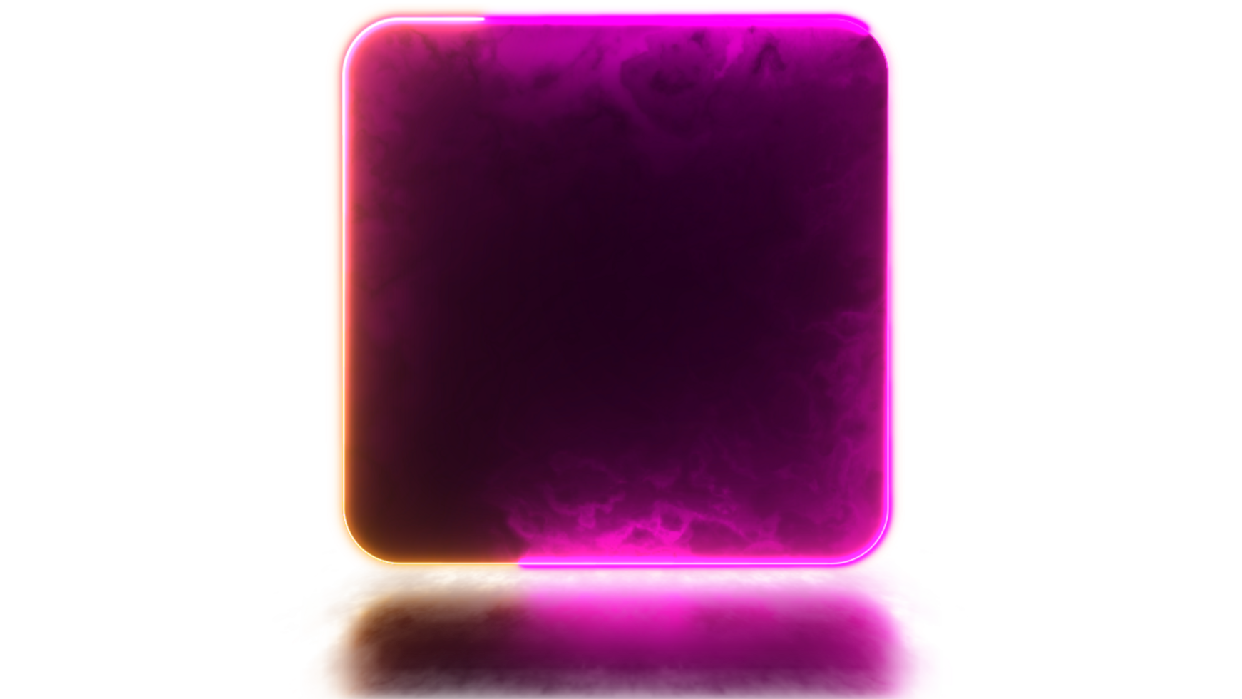 Looping glowing square neon frame effect png