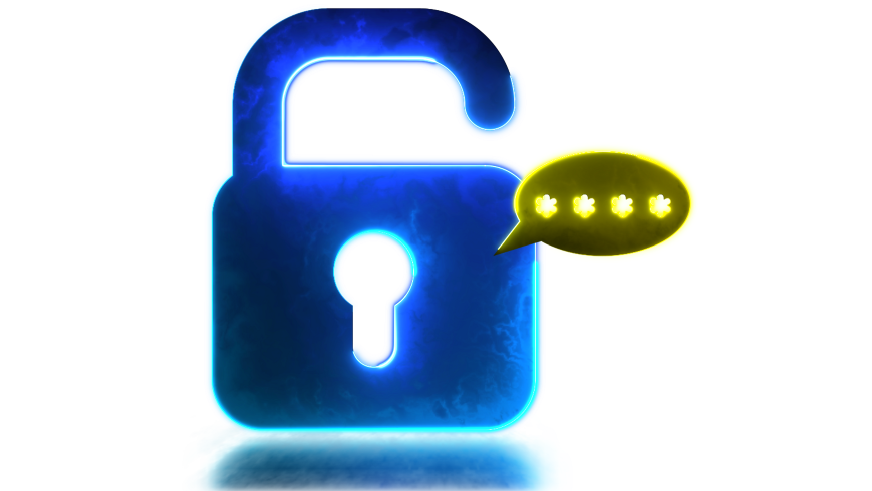 Looping neon glow effect Lock icon with security code png
