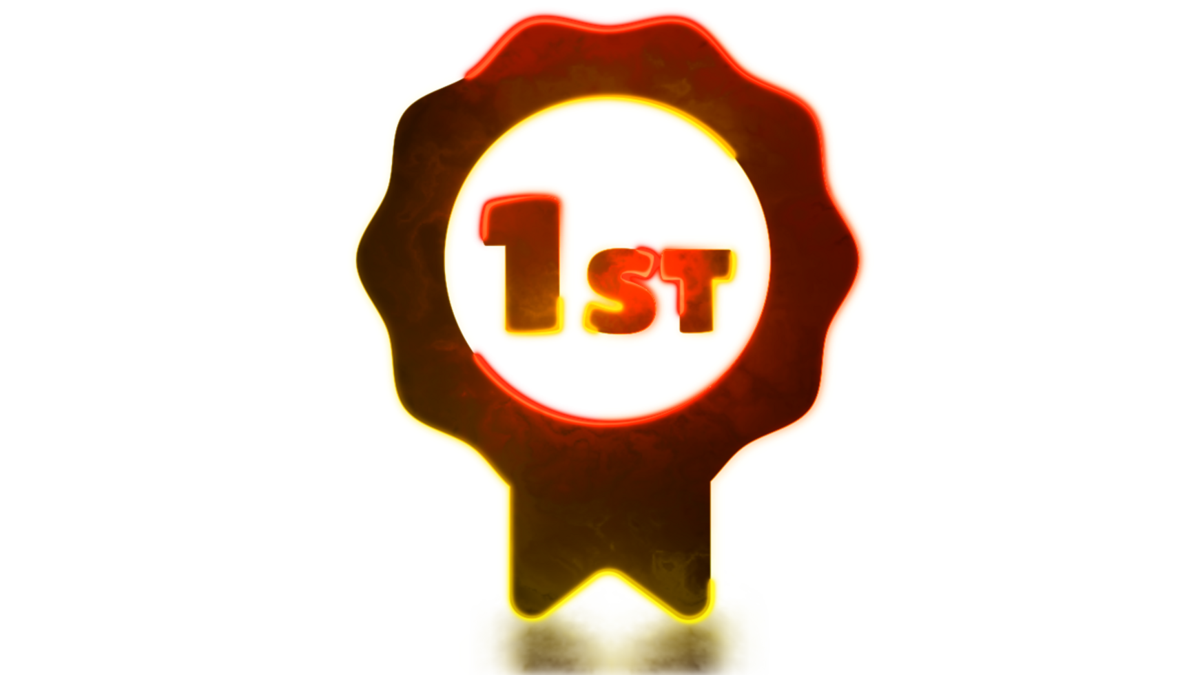 Looping neon glow effect First medal icon png