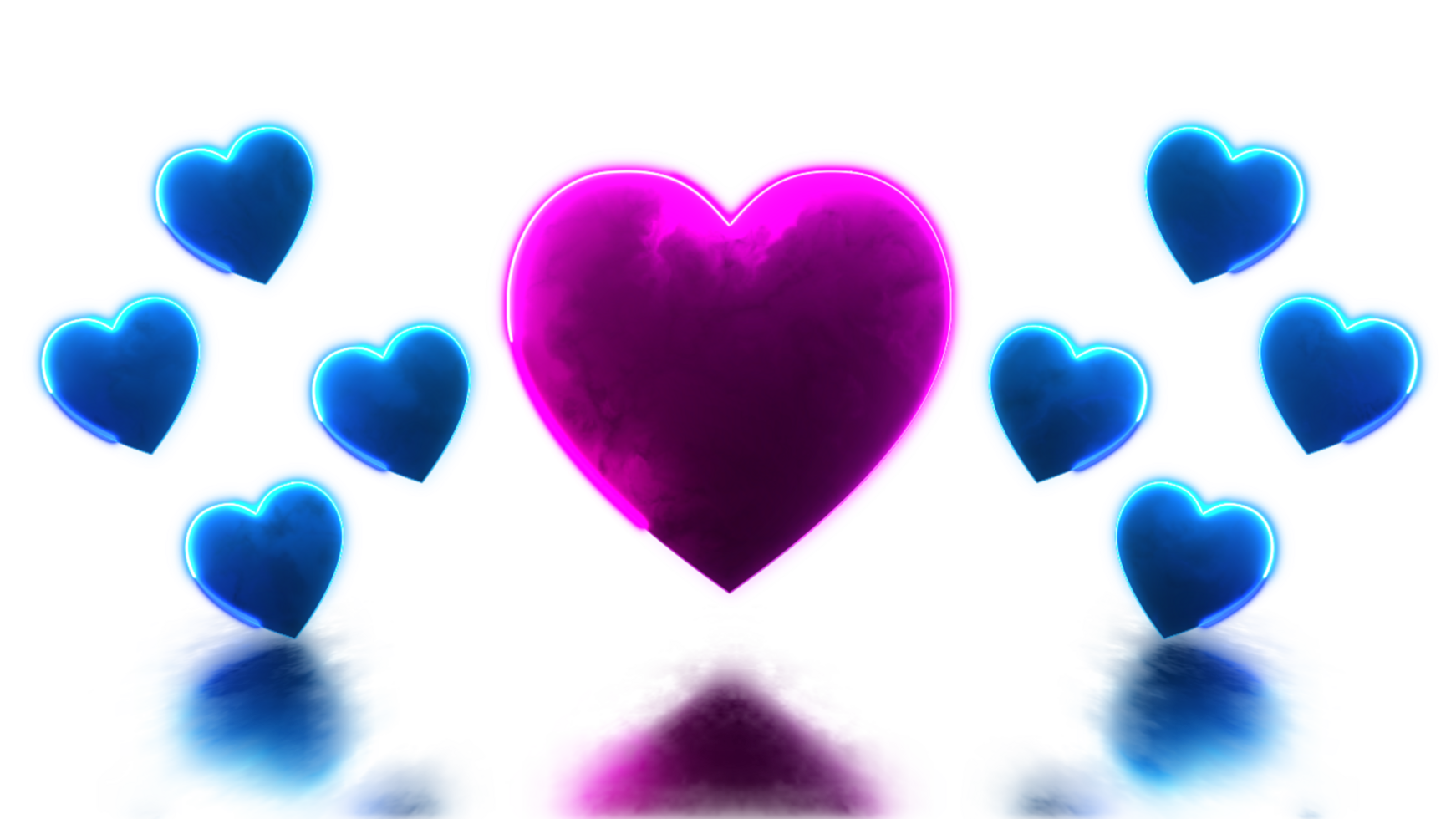 Glowing looping heart shape neon frame effect png