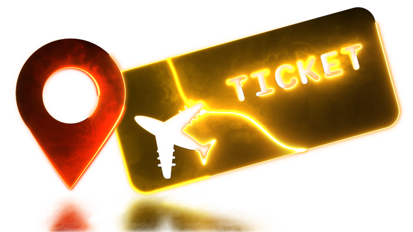 Looping neon glow effect Flight check-in icon png