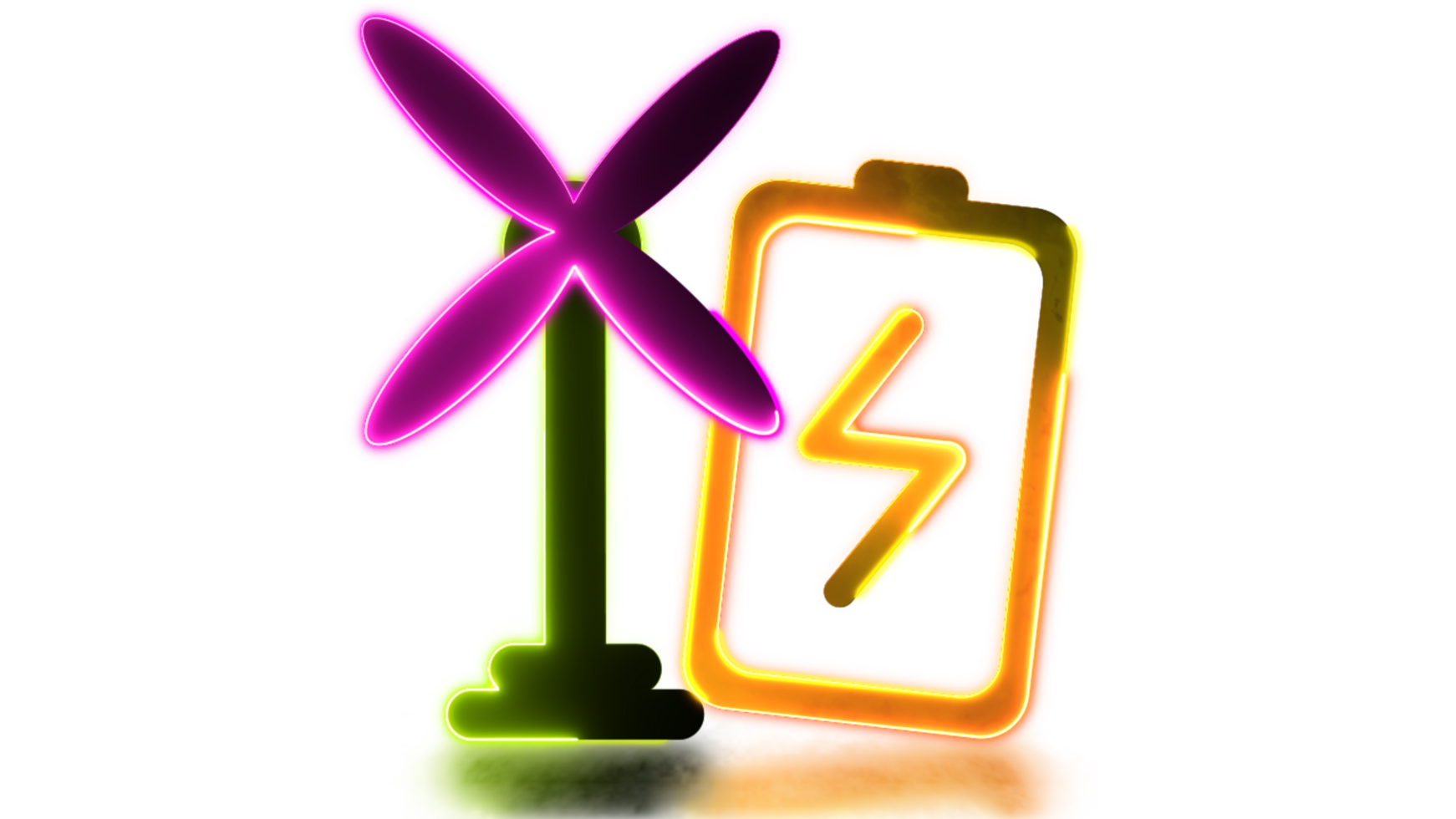 Glowing neon frame effect Energy turbine charging battery png