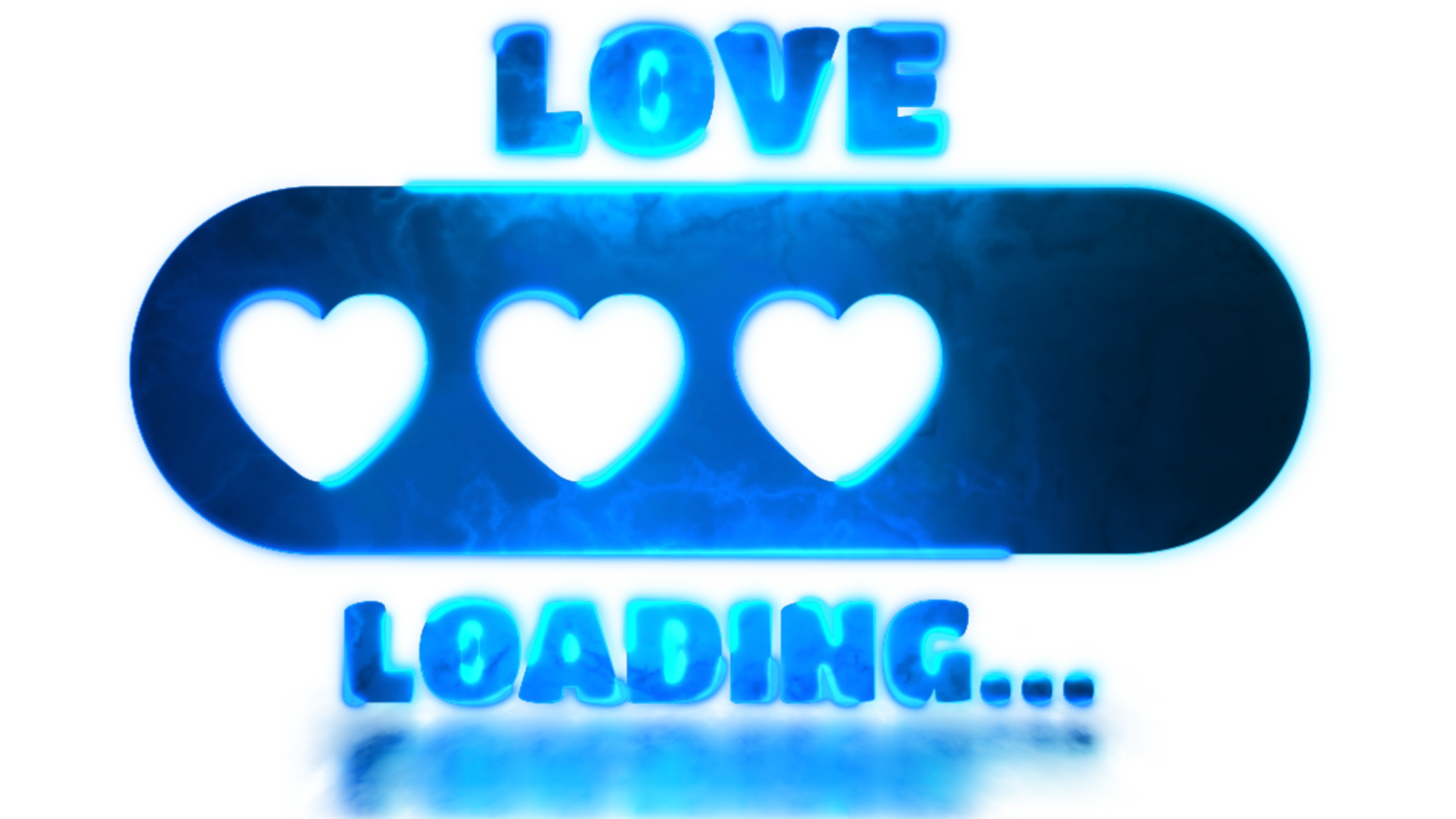 Looping neon glow effect Heart shaped loading ico png