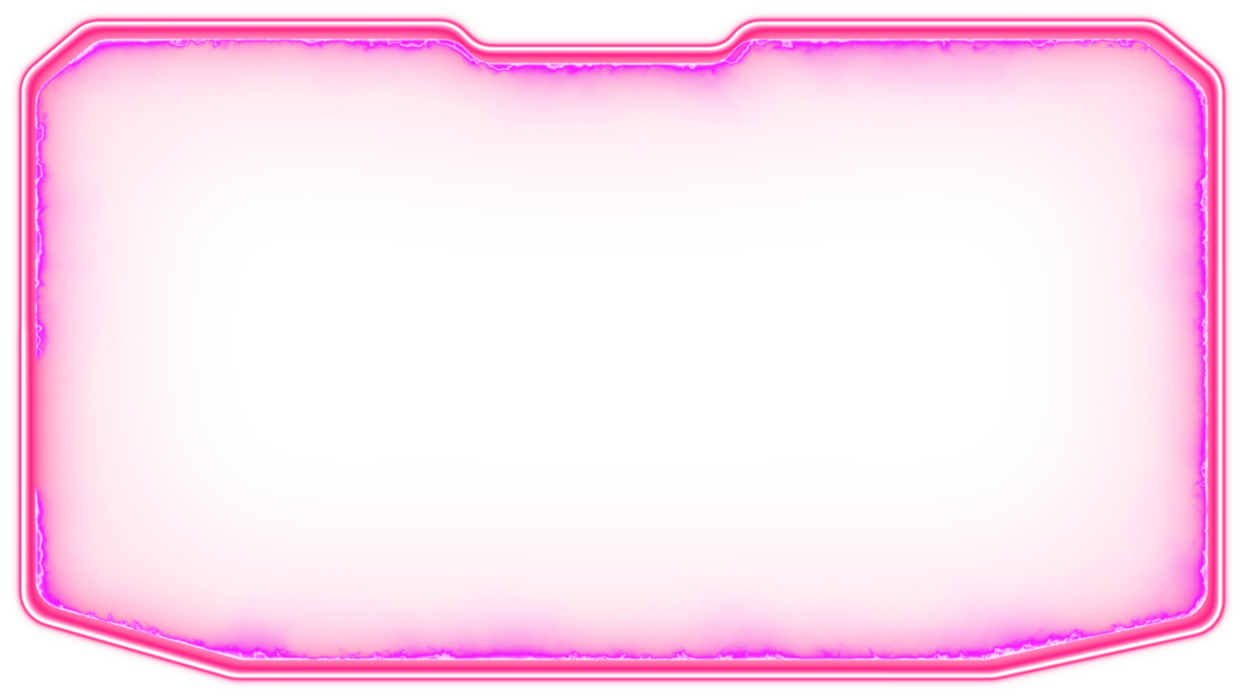 Neon gaming frame effect glowing square shape png