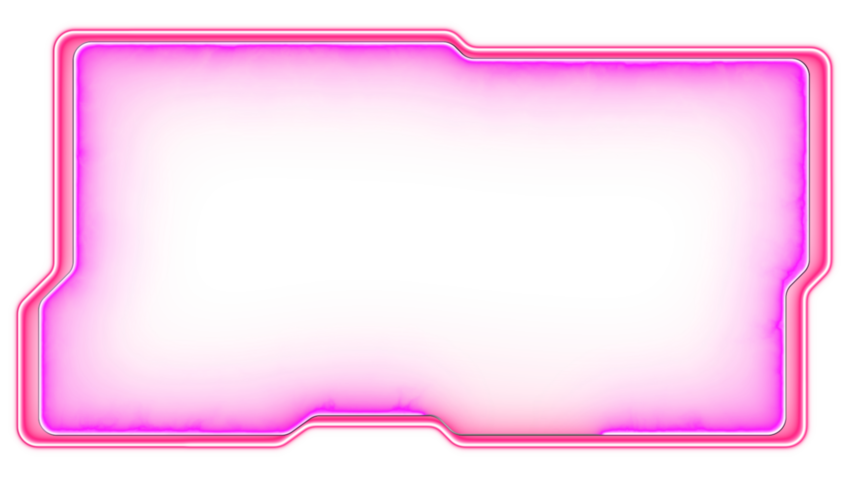 Neon gaming frame effect glowing square shape png