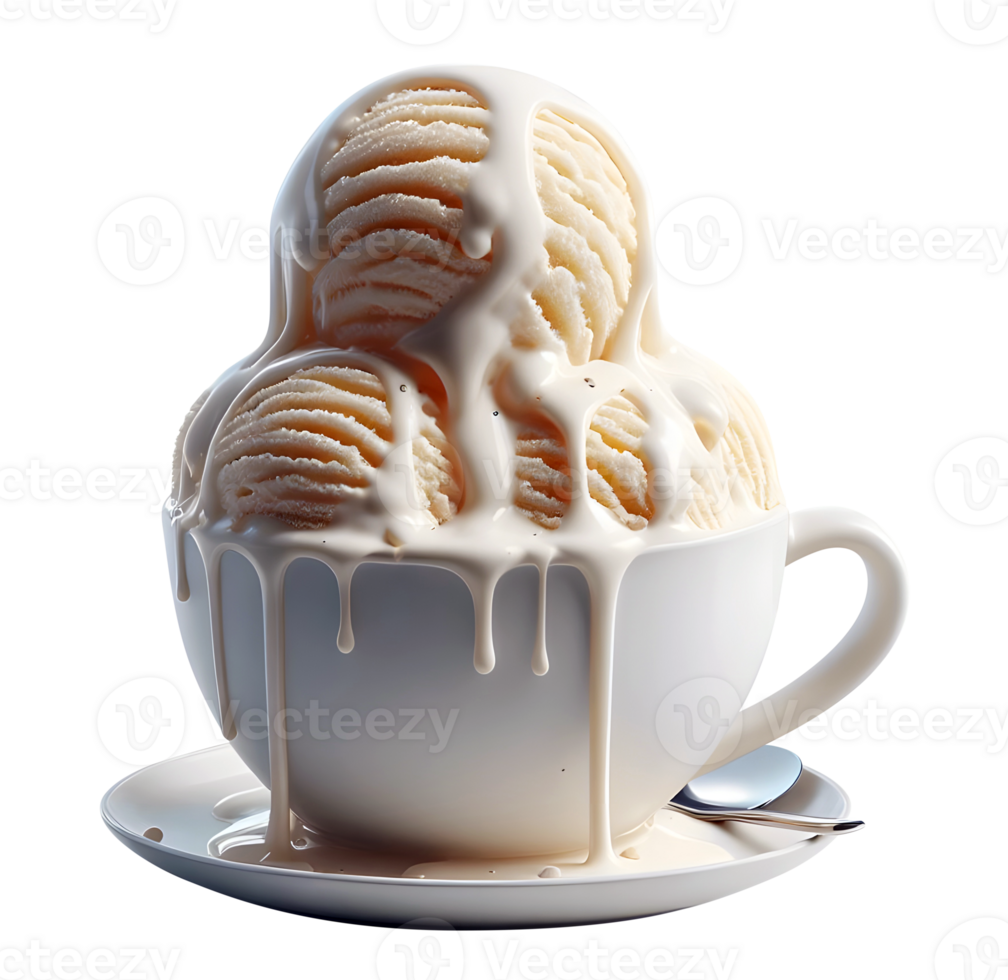 AI generated Vanilla ice cream png vanilla ice cream in bowl png vanilla ice cream in cup png dark ice cream png yoghurt ice cream png vanilla ice cream transparent background