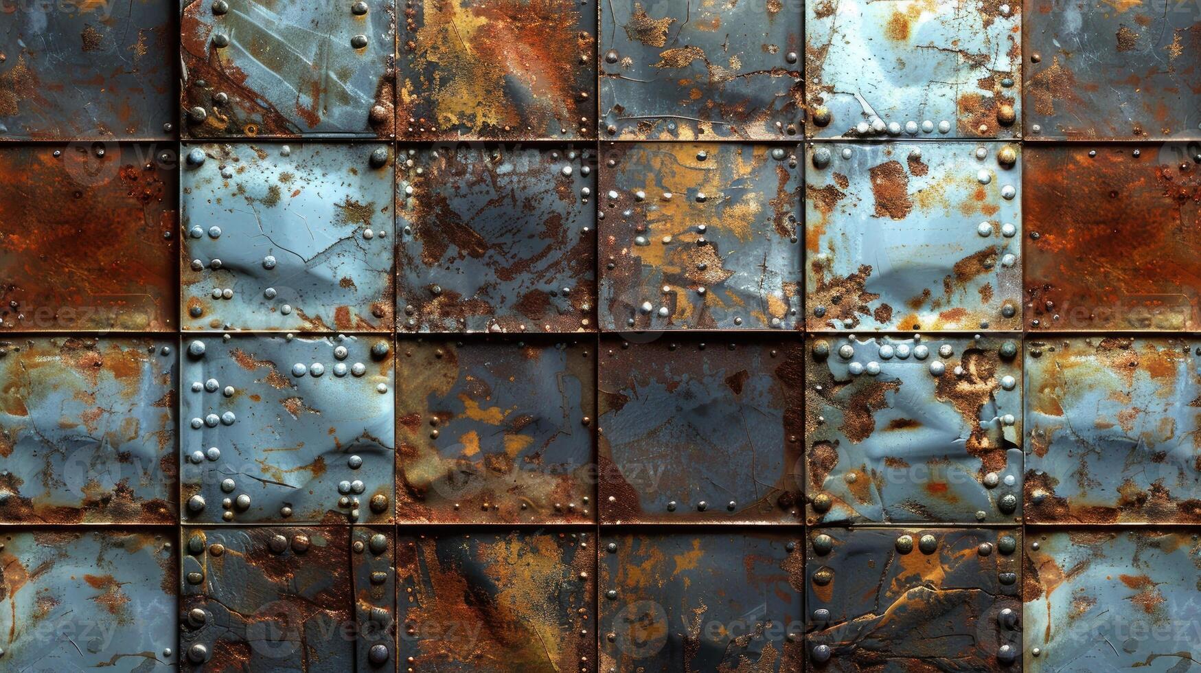 AI generated Explore the precision of tiled metal texture. Ai Generated. photo