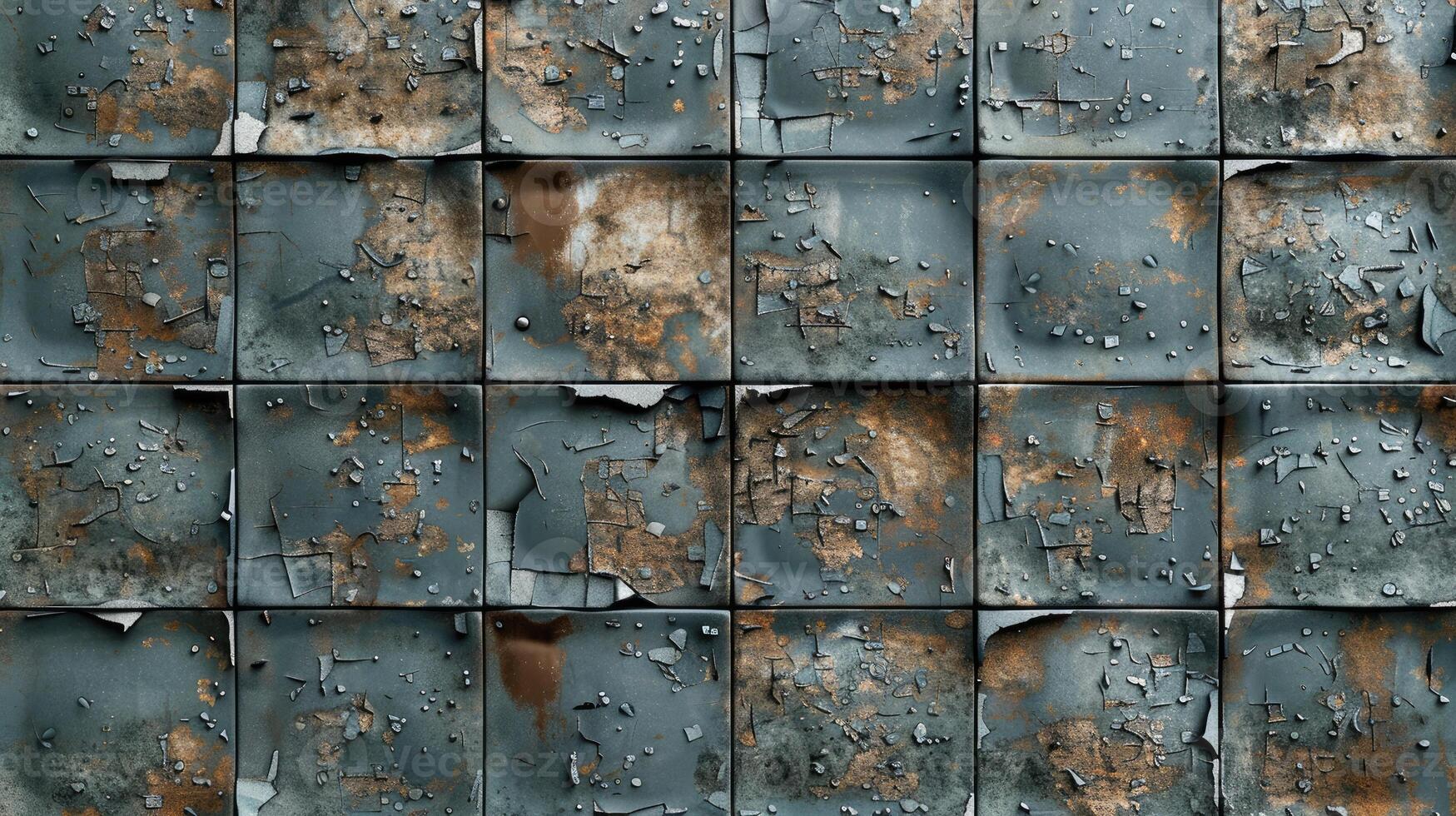 AI generated Tiled metal texture adds a contemporary touch, with reflective surfaces creating an industrial yet elegant ambiance, Ai Generated. photo