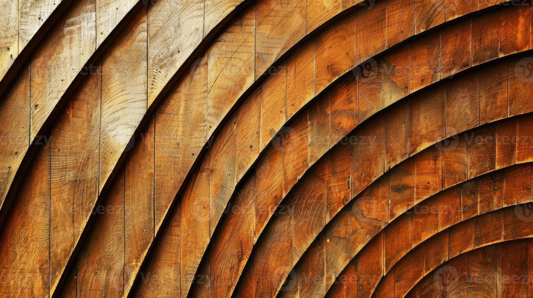 AI generated gracefully curved wooden backdrop. Ai Generated. photo