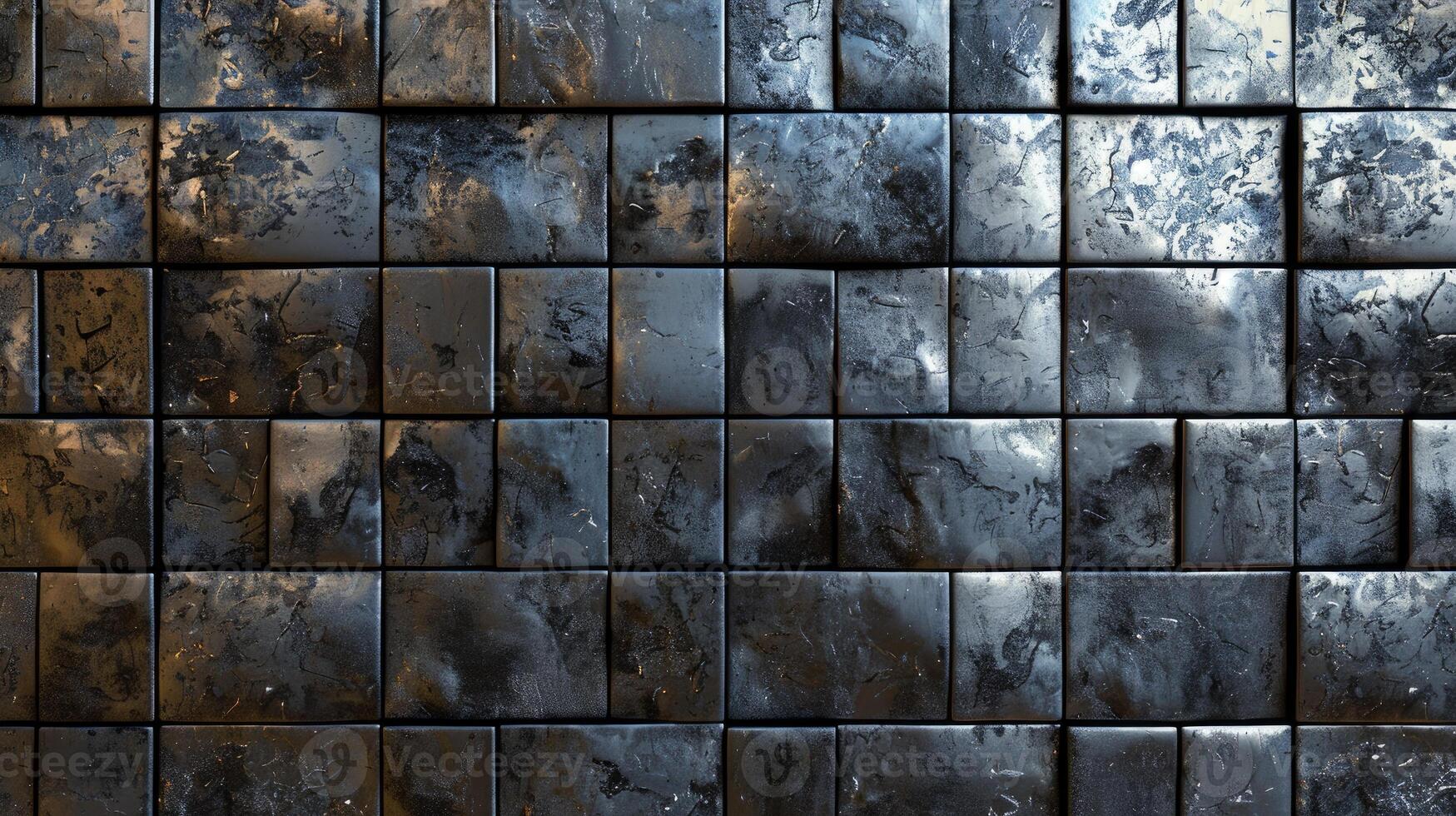 AI generated Tiled metal texture adds a contemporary touch, with reflective surfaces creating an industrial yet elegant ambiance, Ai Generated. photo