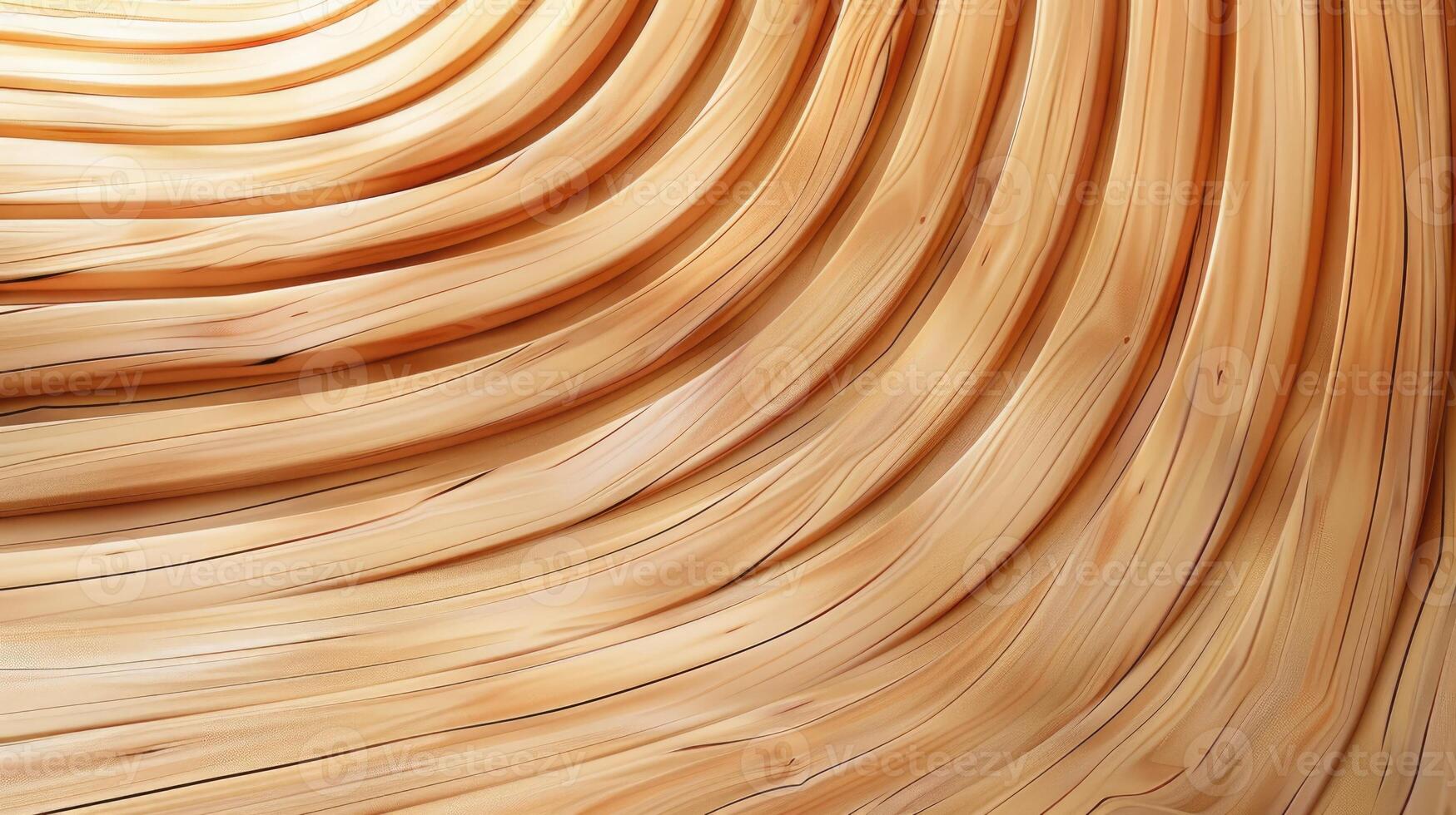 AI generated gracefully curved wooden backdrop. Ai Generated. photo