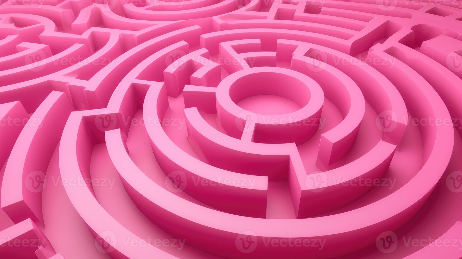 AI generated Navigate through a mesmerizing pink maze leading to a circular center, Ai Generated. photo