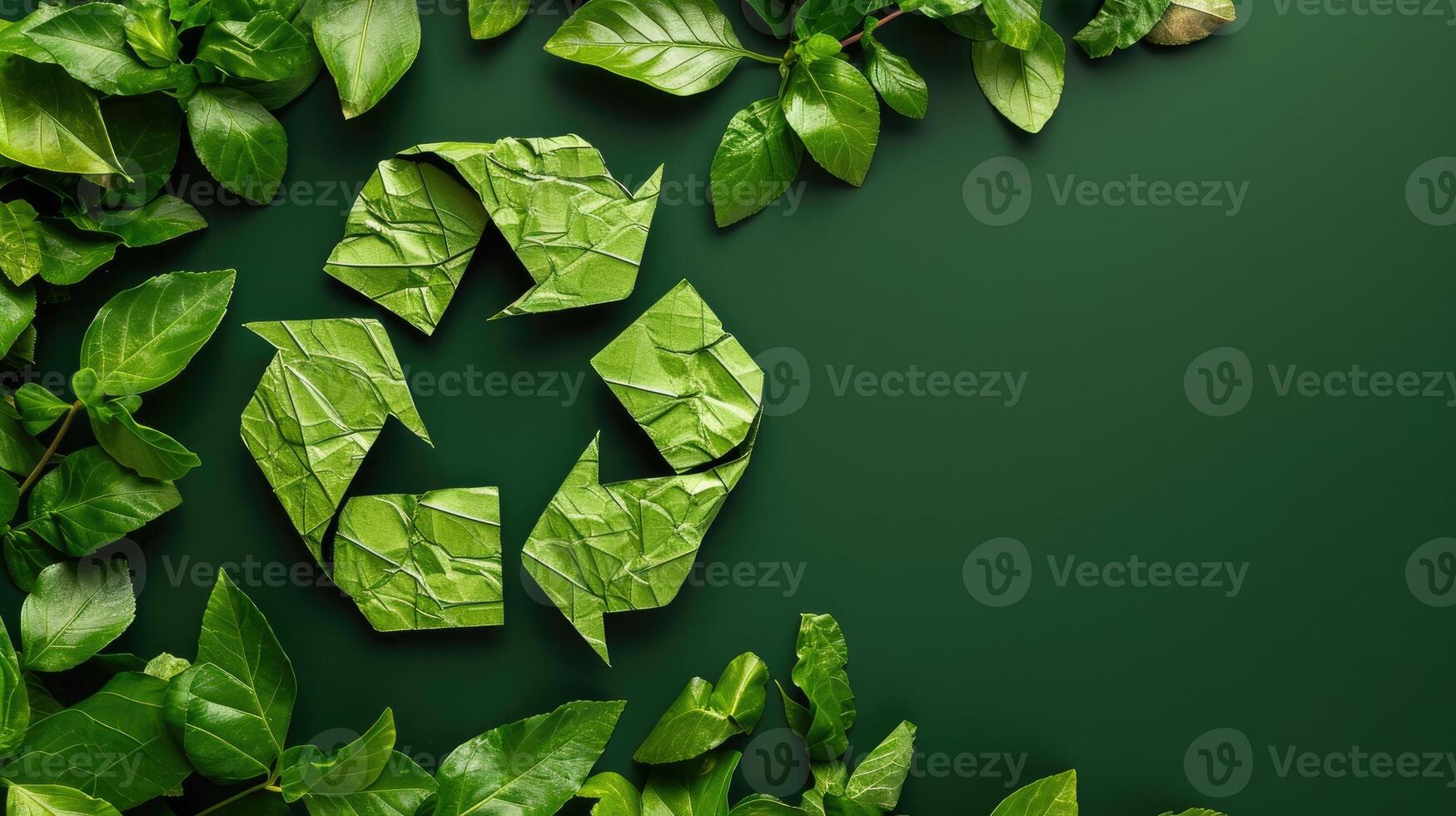 AI generated Recycling concept in vibrant green, symbolizing eco-friendly practices for a sustainable future, Ai Generated. photo