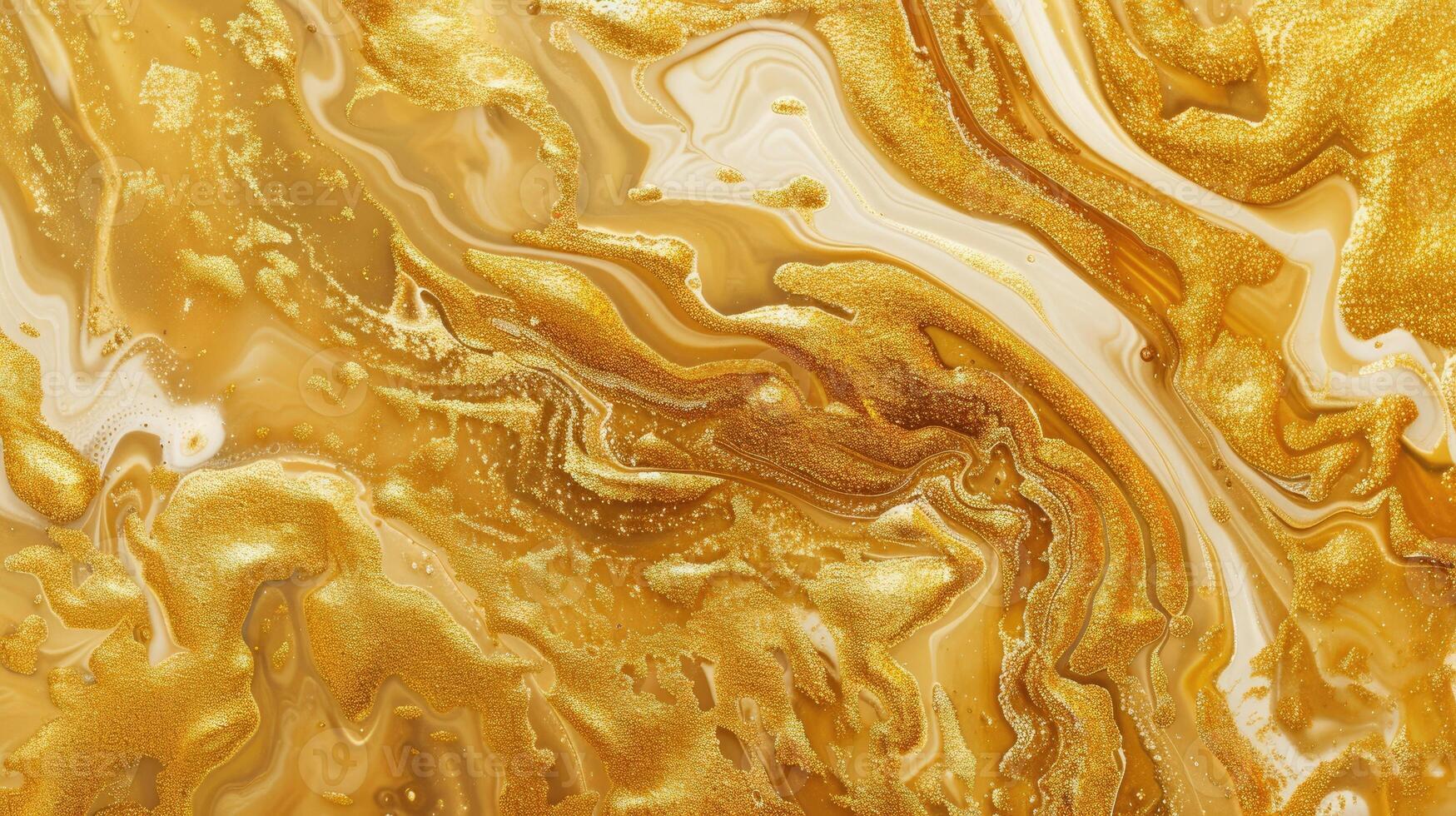 AI generated Gold fluid art marbling paint creates a textured background, an opulent dance of metallic elegance, Ai Generated. photo