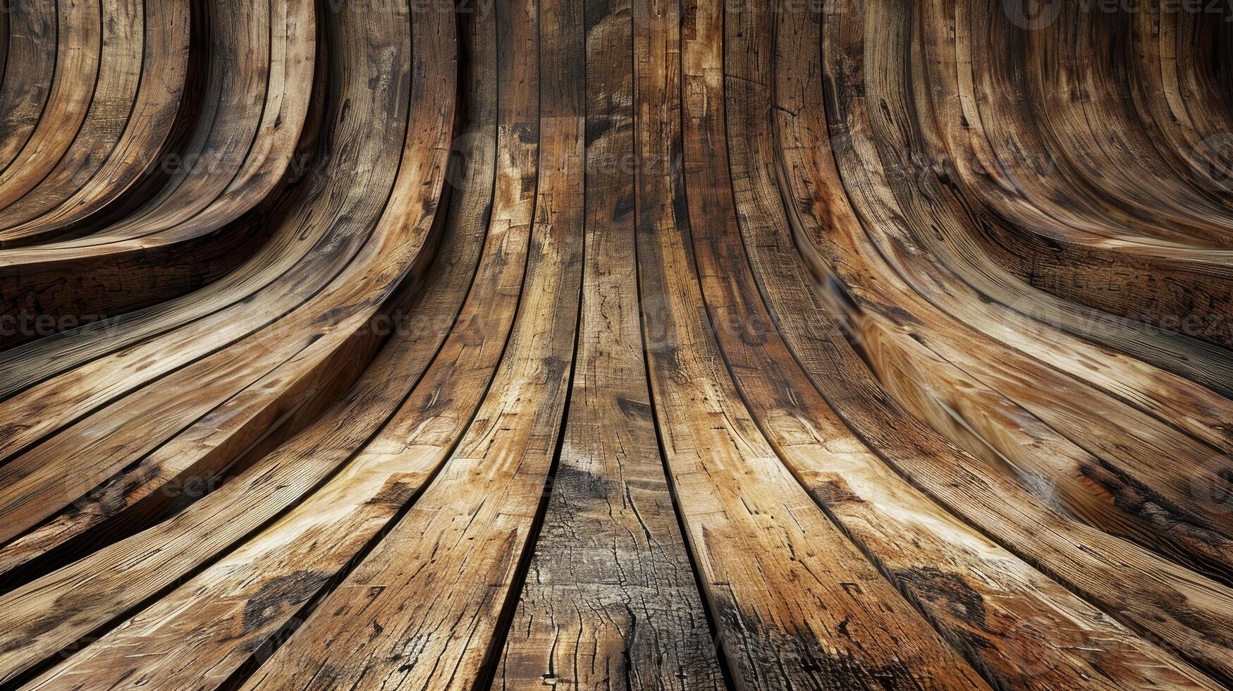 AI generated gracefully curved wooden backdrop. Ai Generated. photo