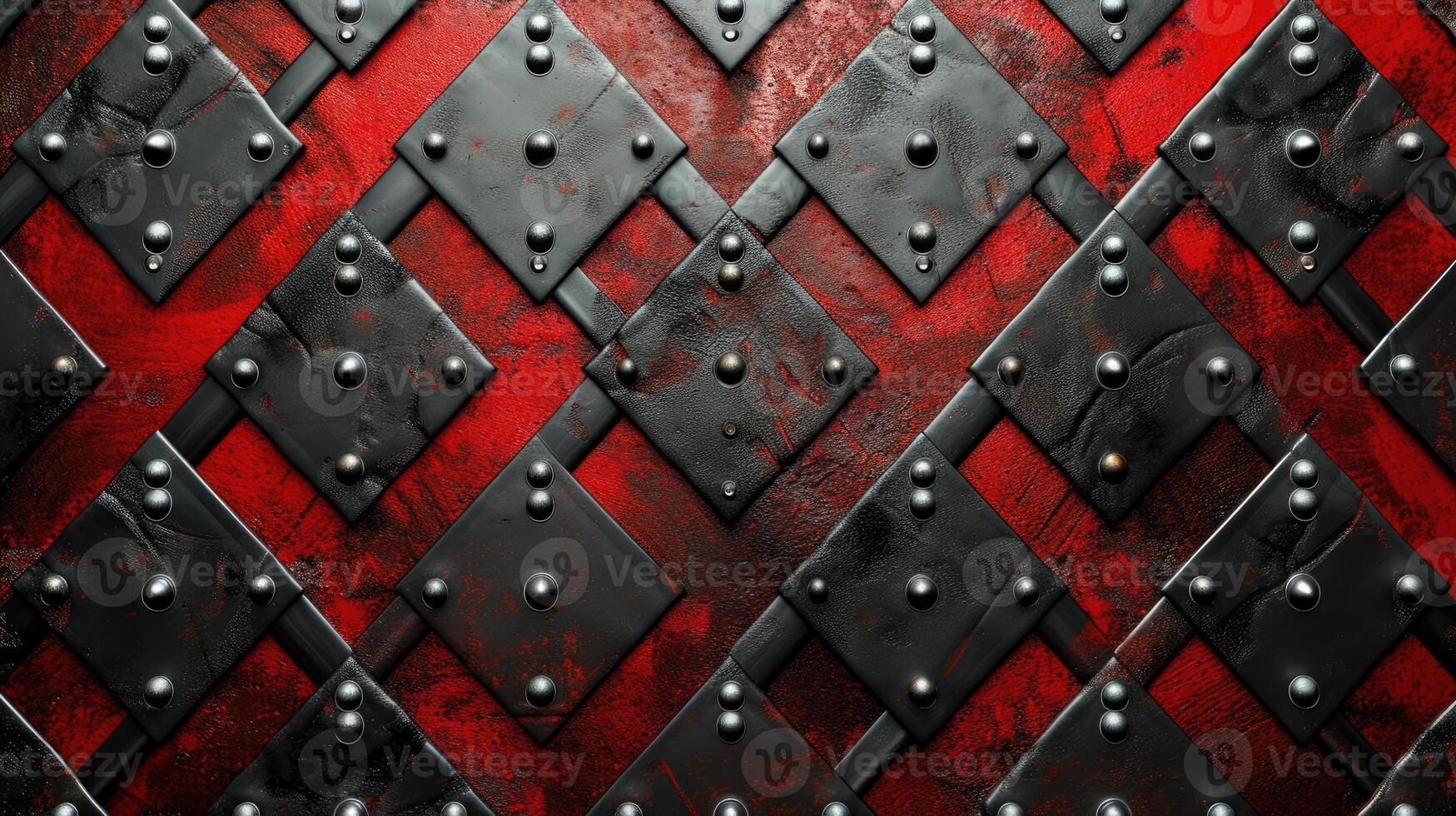 AI generated The fusion of black and red metal textures forms a bold and dynamic background, Ai Generated. photo