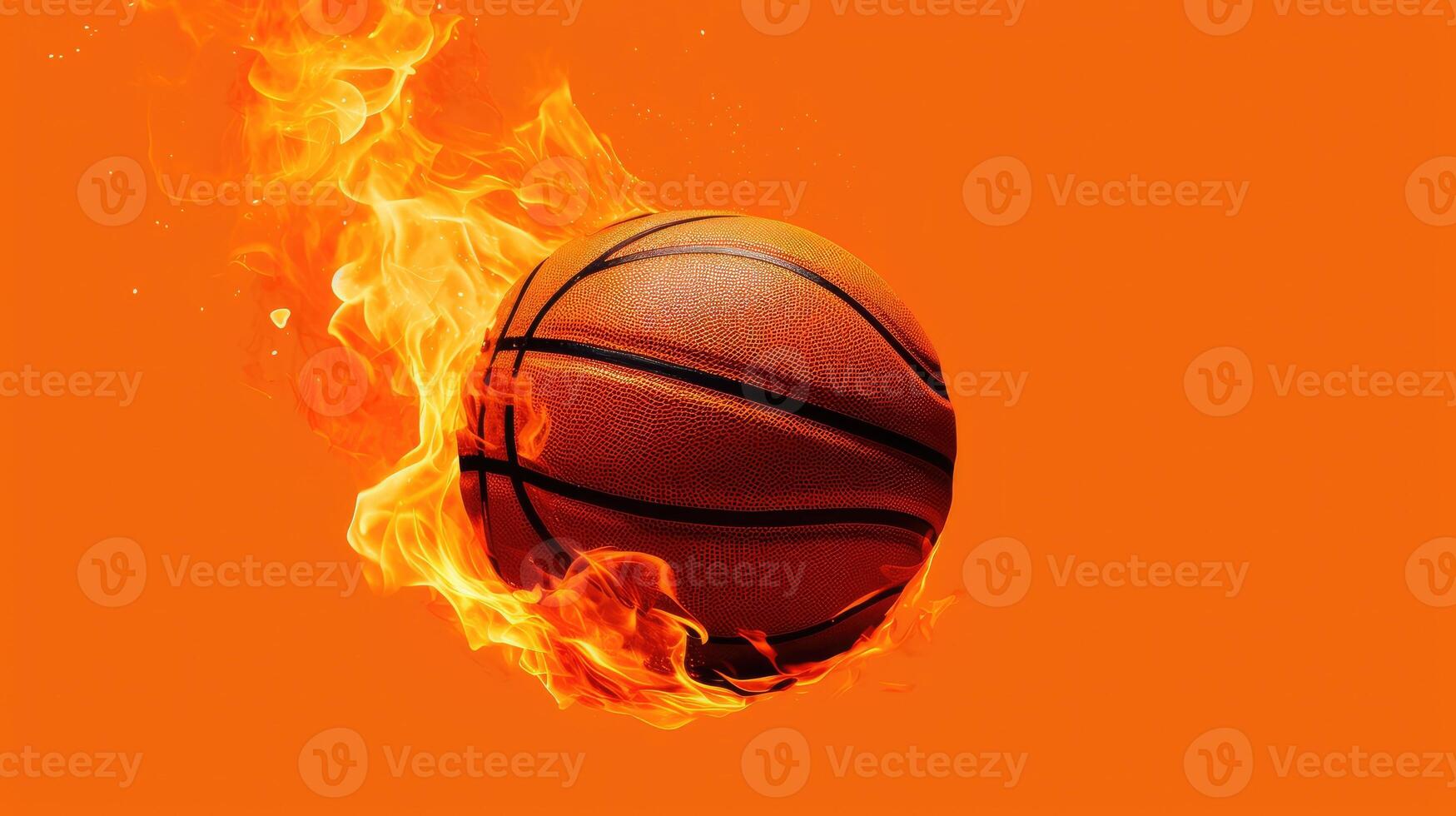 AI generated Basketball on vibrant color background a striking and dynamic sports composition. Visual energy, Ai Generated. photo