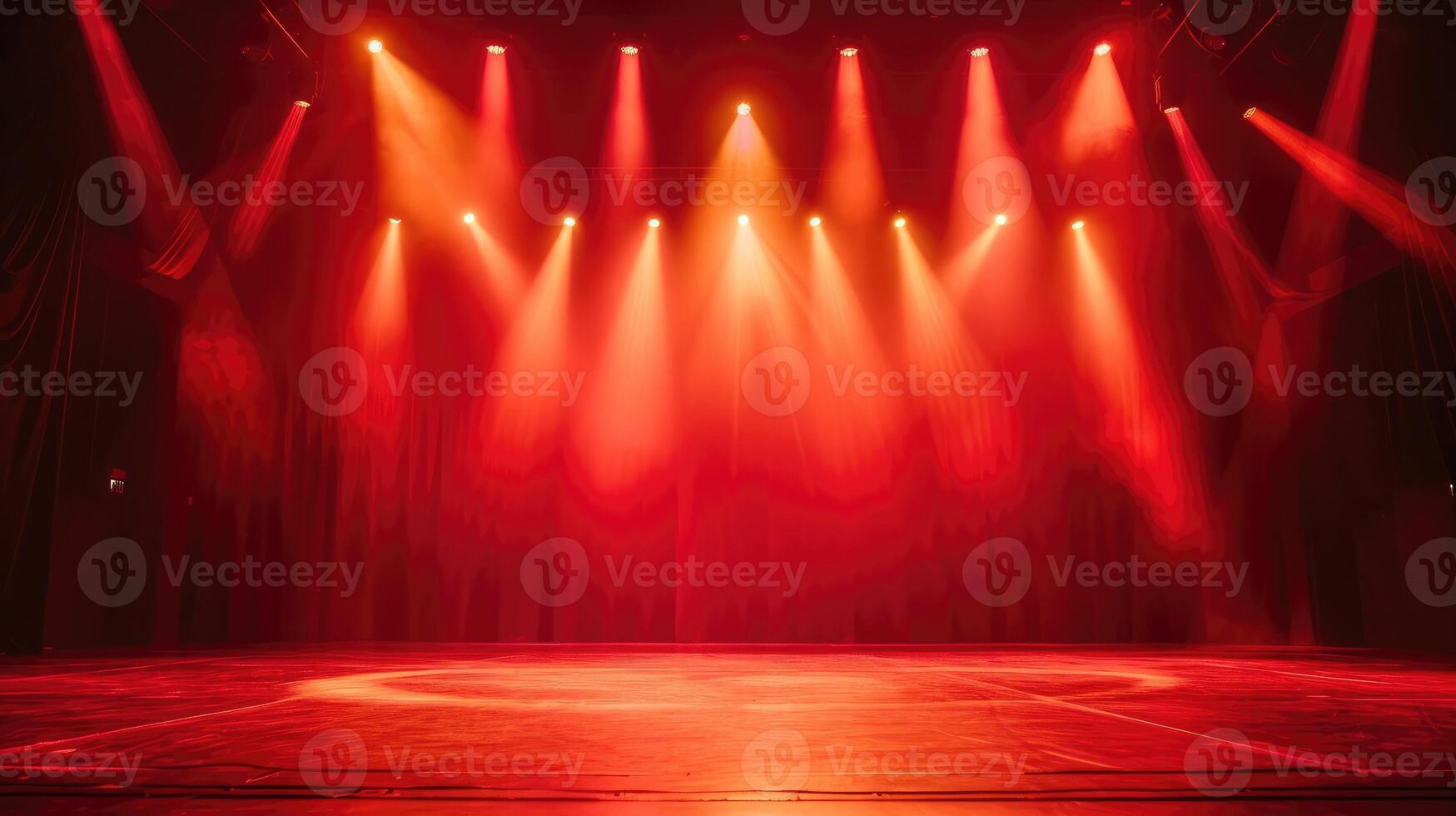 AI generated Theater stage bathed in spotlight for opera performance. Dramatic ambiance sets the scene, Ai Generated. photo