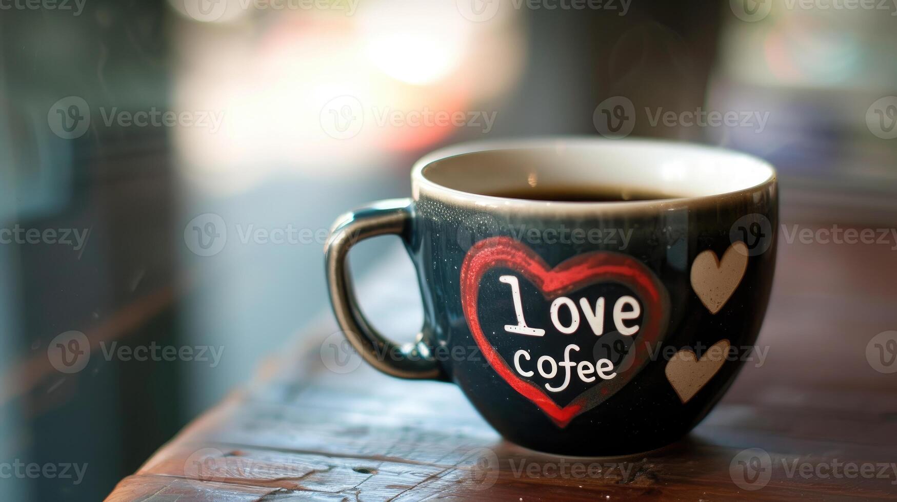 ai generado café taza adornado con 'amar café' y un corazón, ai generado. foto