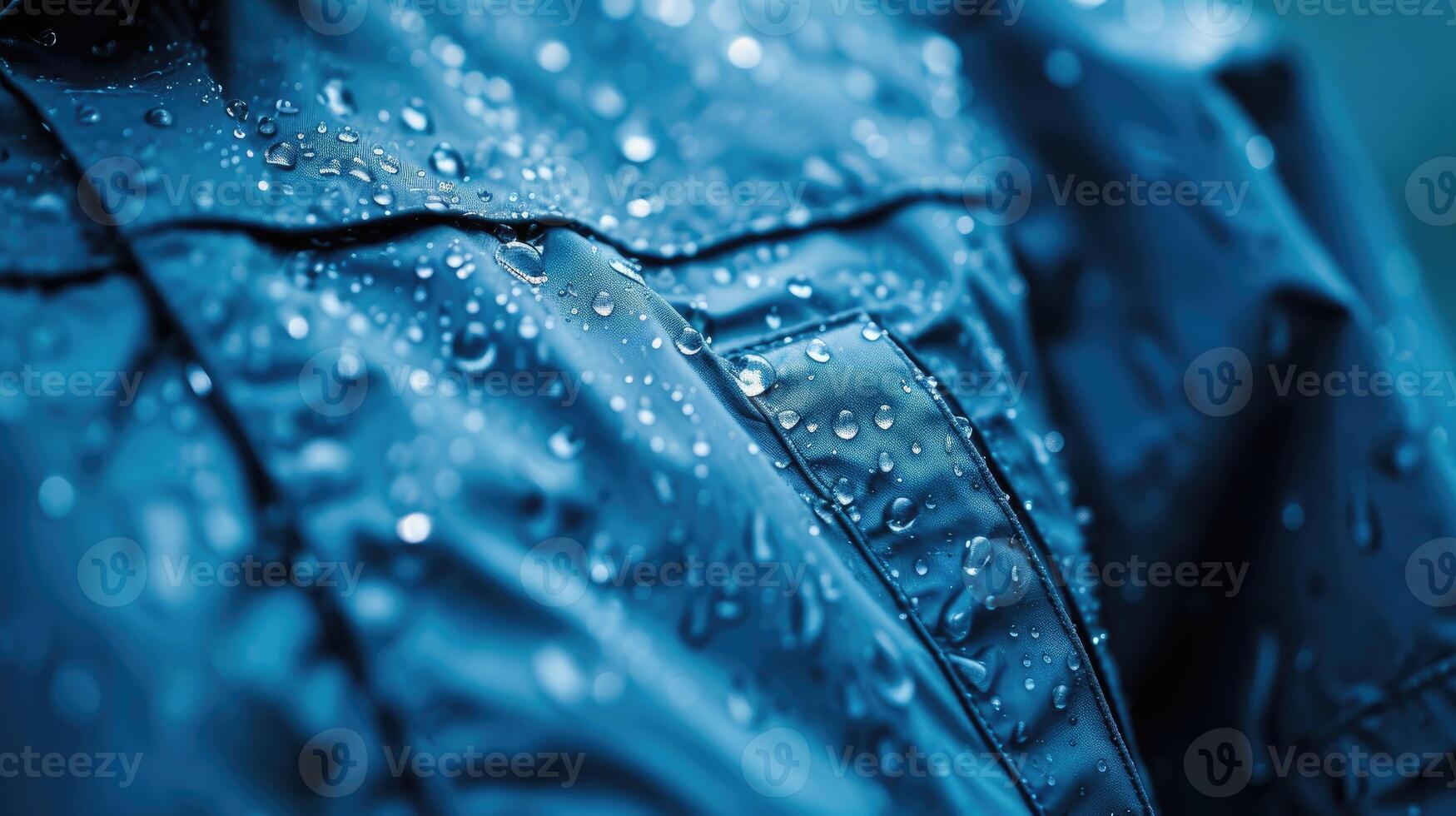 AI generated Close-up of a jacket adorned with water droplets, adding a sleek and modern touch. Ai Generated. photo