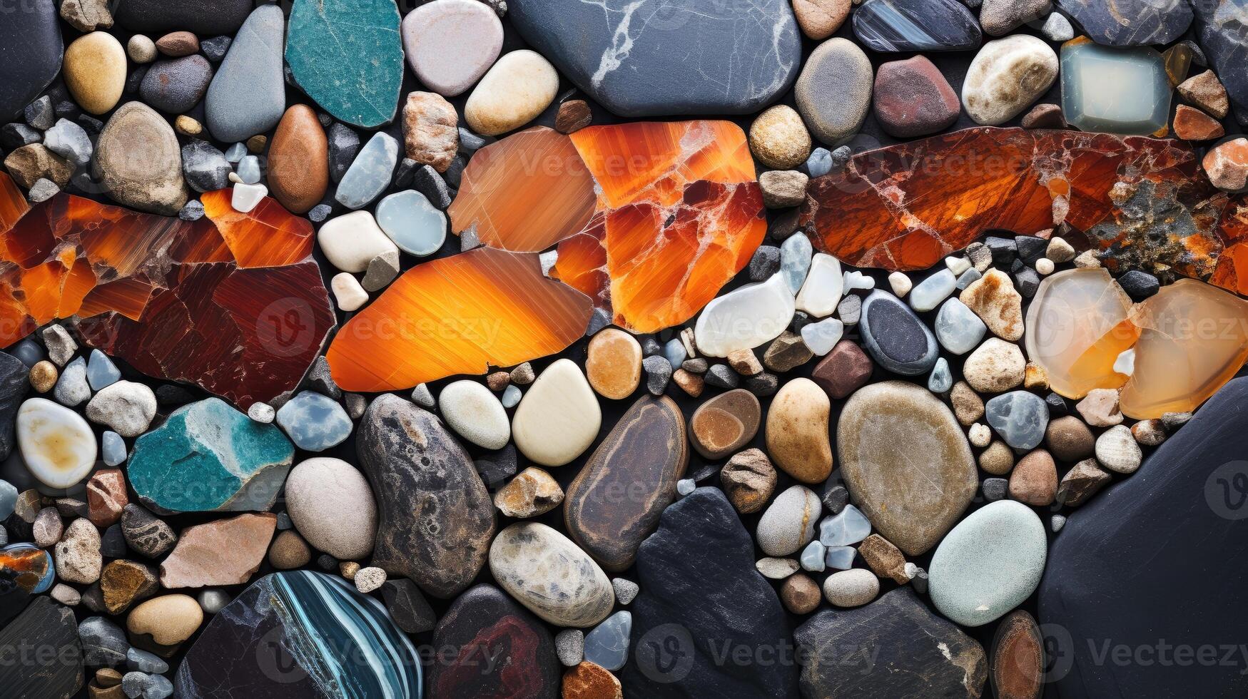 AI generated Richly textured abstract palette featuring minerals and stones in varied hues. Artistic brilliance. Ai Generated. photo