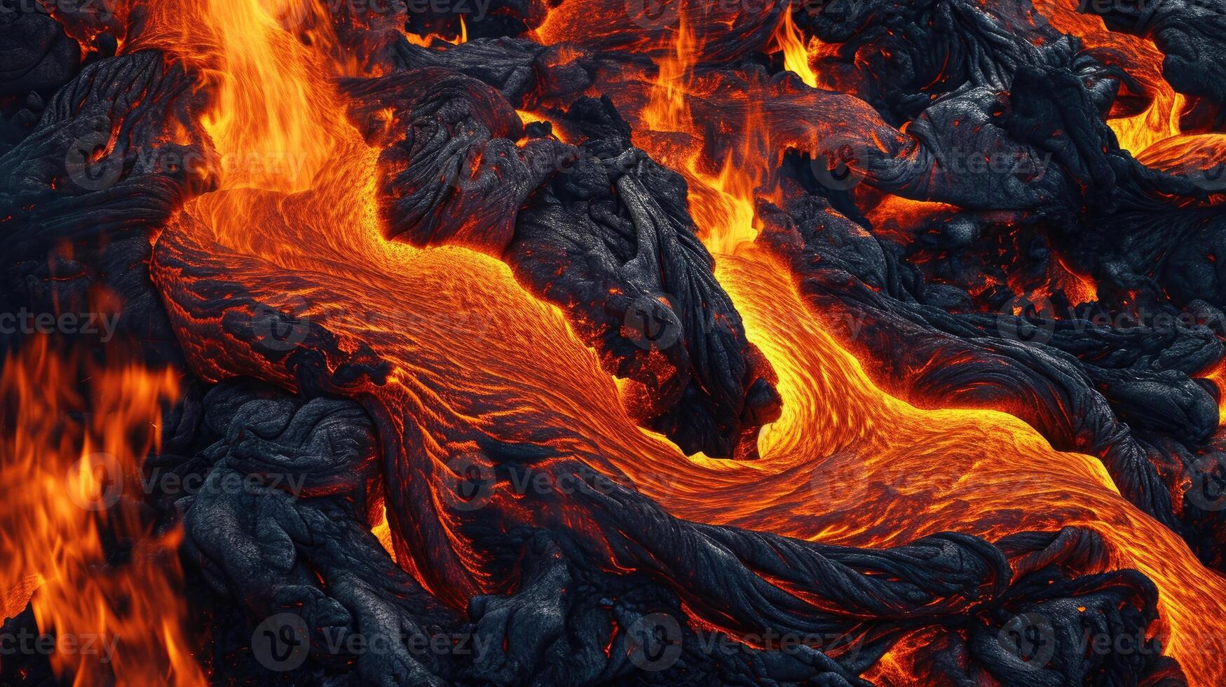 AI generated Experience the raw power of a volcanic magma eruption with mesmerizing lava flows. Ai Generated. photo