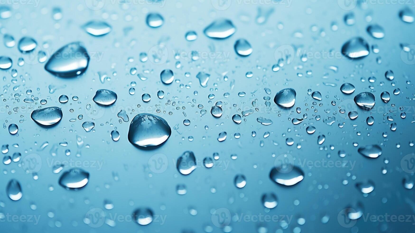 AI generated Raindrops create artistic ripples on the ground, crafting a cool summer backdrop. Ai Generated photo