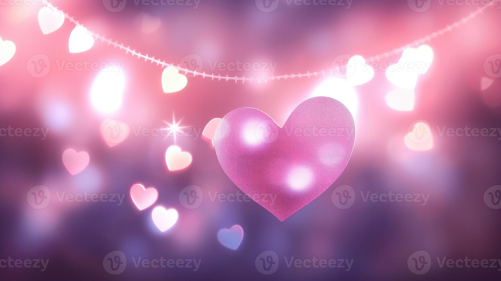 AI generated Bokeh heart background sets the scene for a captivating Valentine's Day concept. Ai Generated photo