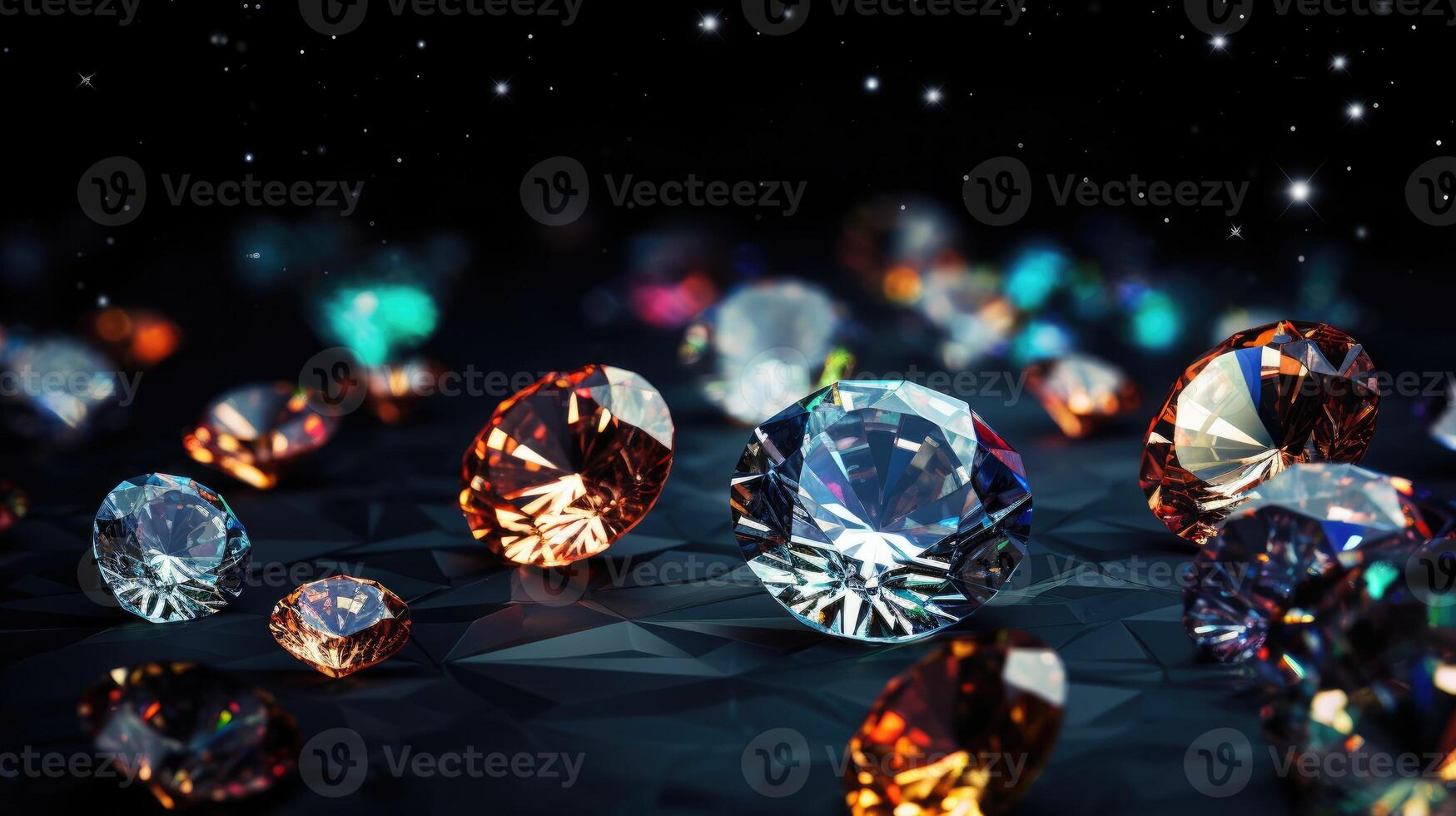 AI generated A myriad of diamonds dazzle, creating a sparkling tapestry 