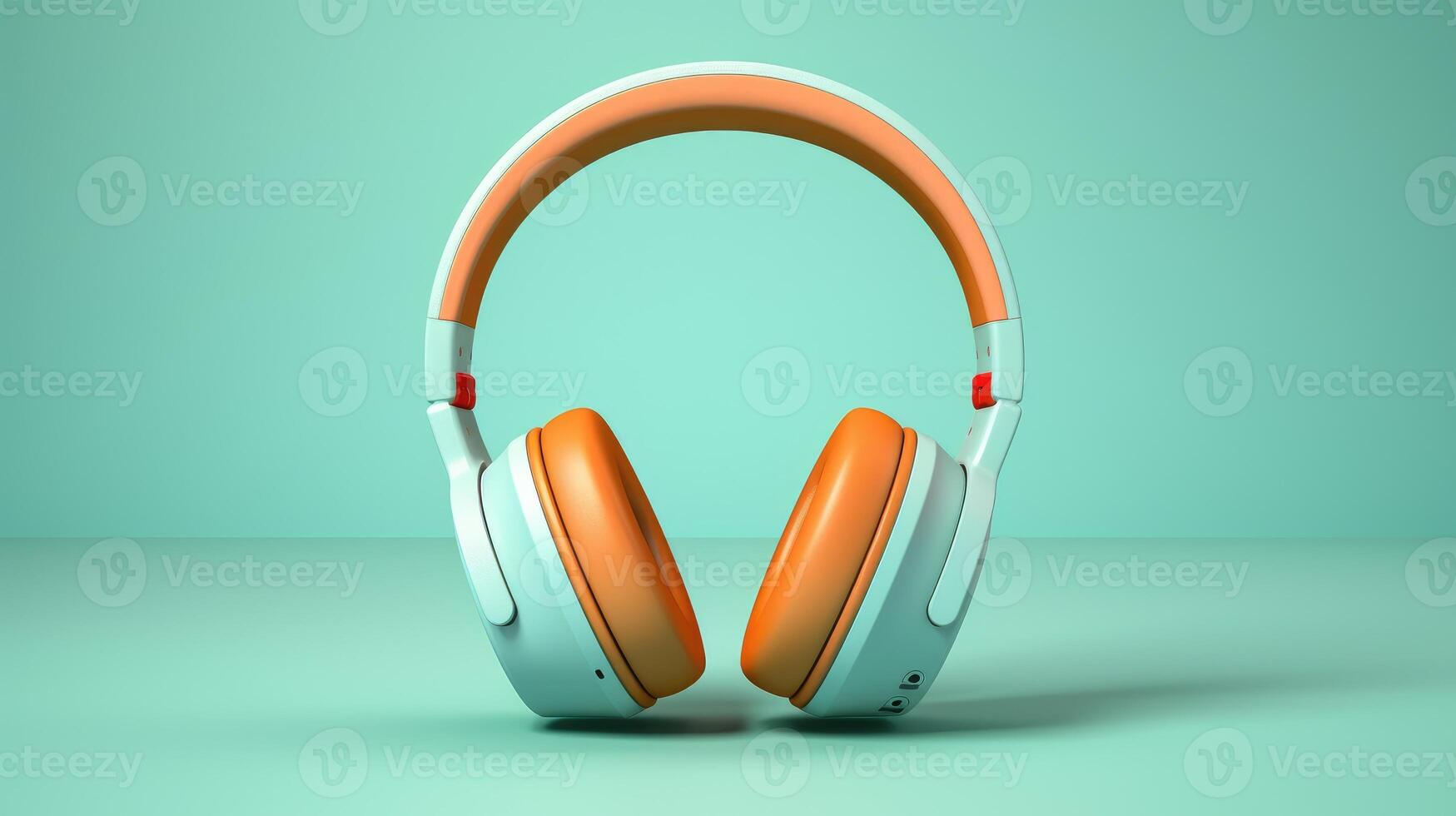 AI generated Vibrant, modern headphones illuminate a bright background, merging style and tech seamlessly, Ai Generated. photo