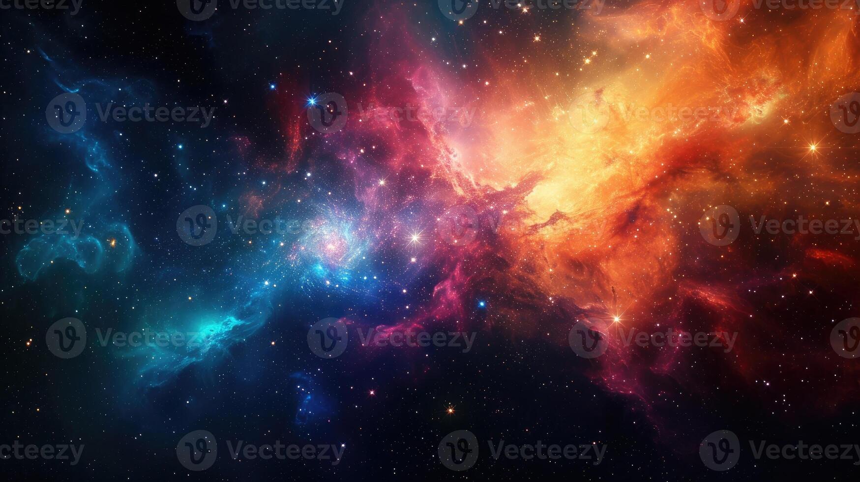 AI generated A stunning view of a colorful space galaxy cloud nebula, captivating cosmic beauty. Ai Generated photo