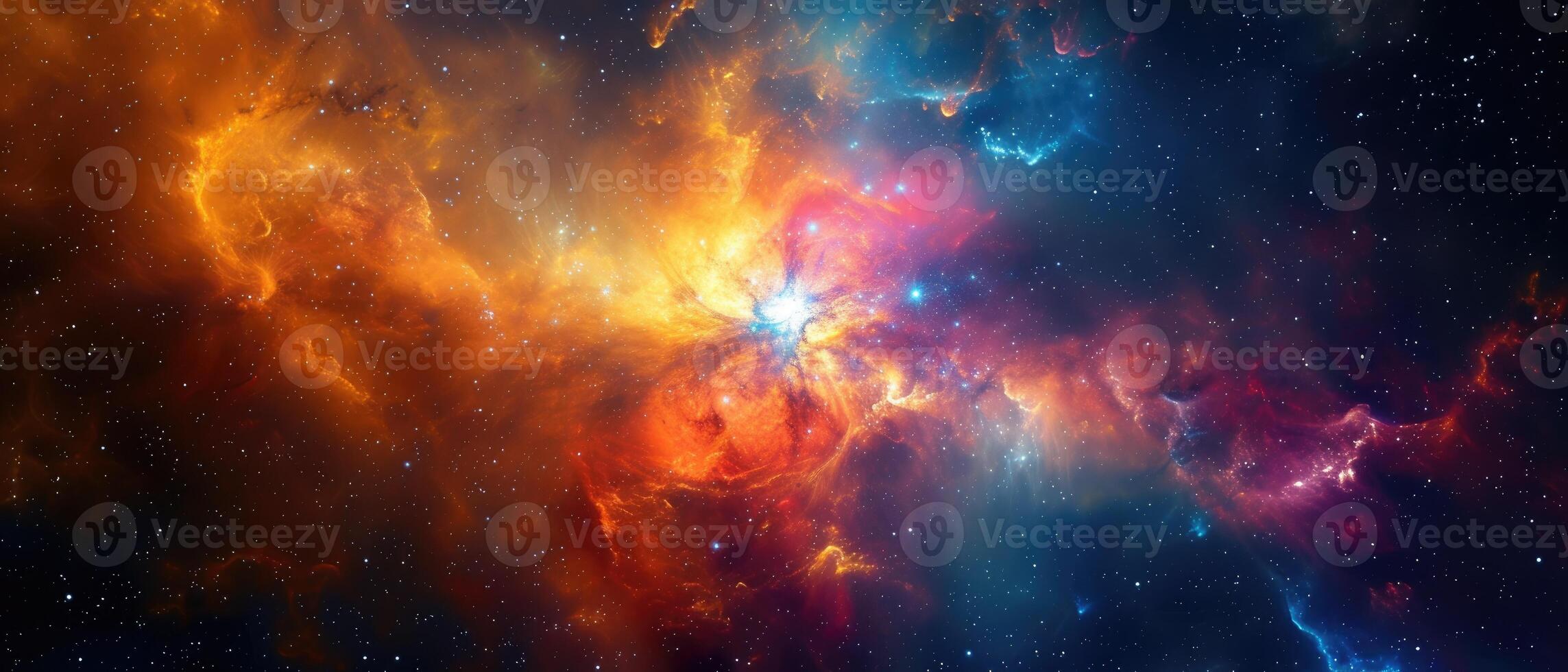 AI generated Dive into a colorful space galaxy cloud nebula. Stary night cosmos. Ai Generated photo