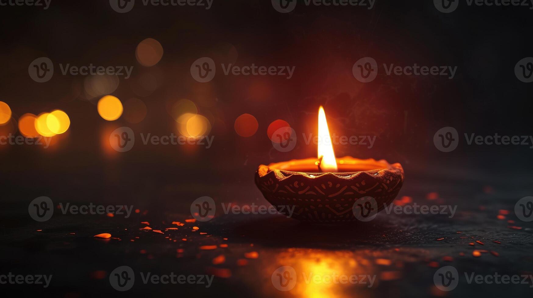 AI generated Illuminate the darkness with the warm glow of a Diwali festival light, Ai Generated photo