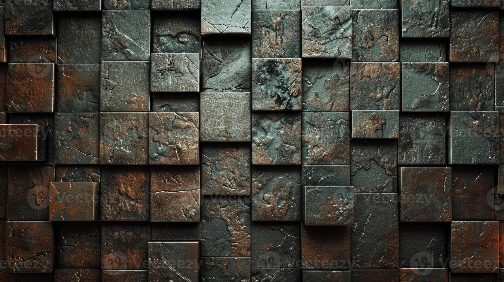 AI generated Tiled metal texture adds a contemporary touch, with reflective surfaces creating an industrial yet elegant ambiance, Ai Generated. photo