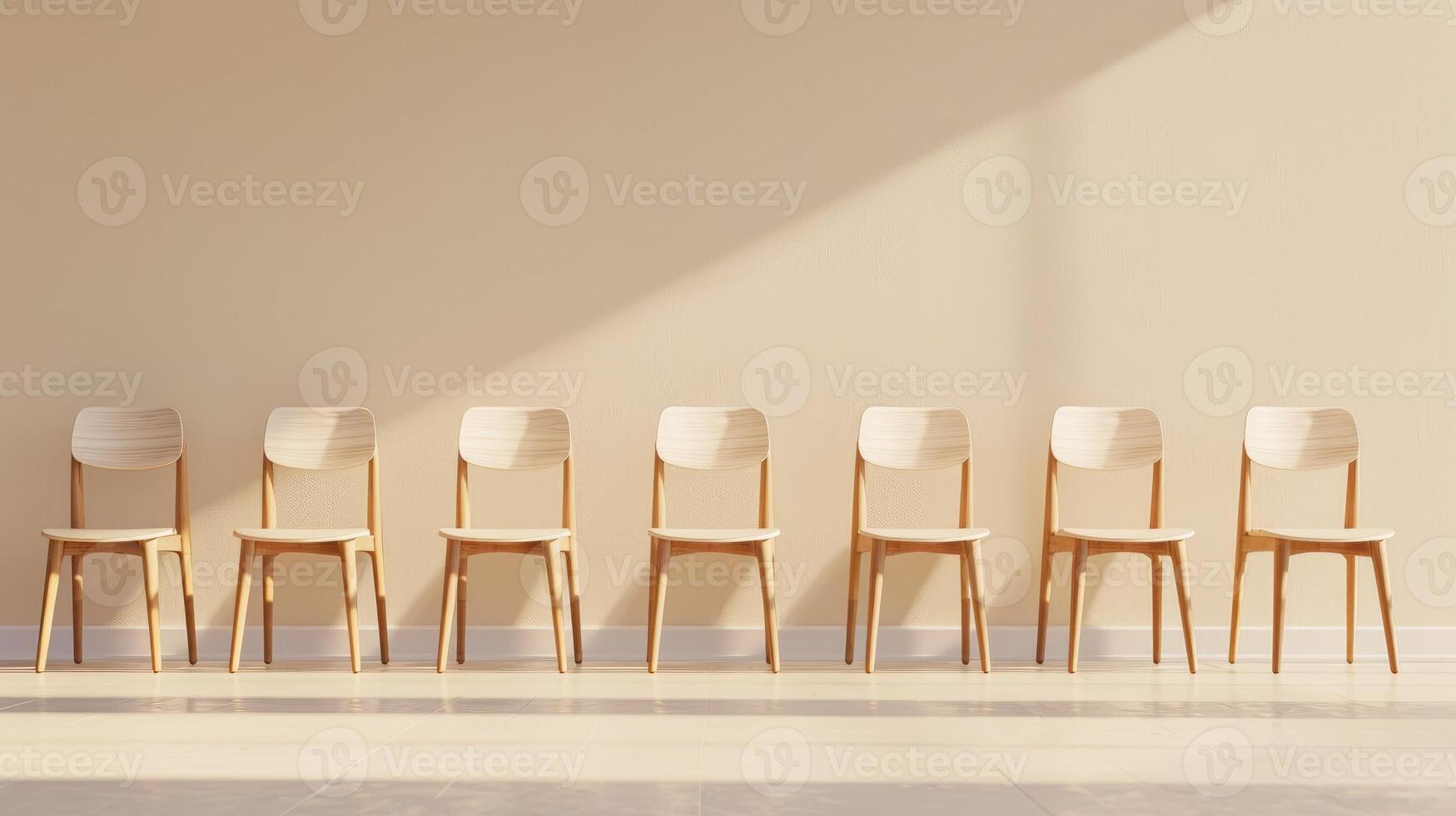 AI generated A row of chairs with one standing out, symbolizing a unique job opportunity and the quest for business leadership, Ai Generated. photo