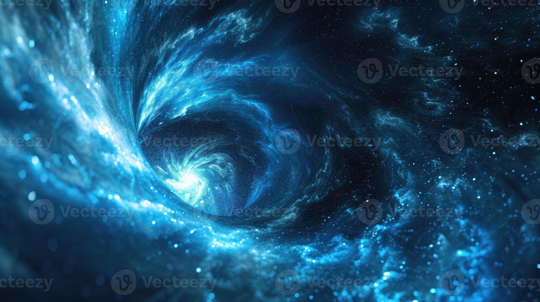 AI generated space fractal with cinematic black hole glow, Ai Generated photo