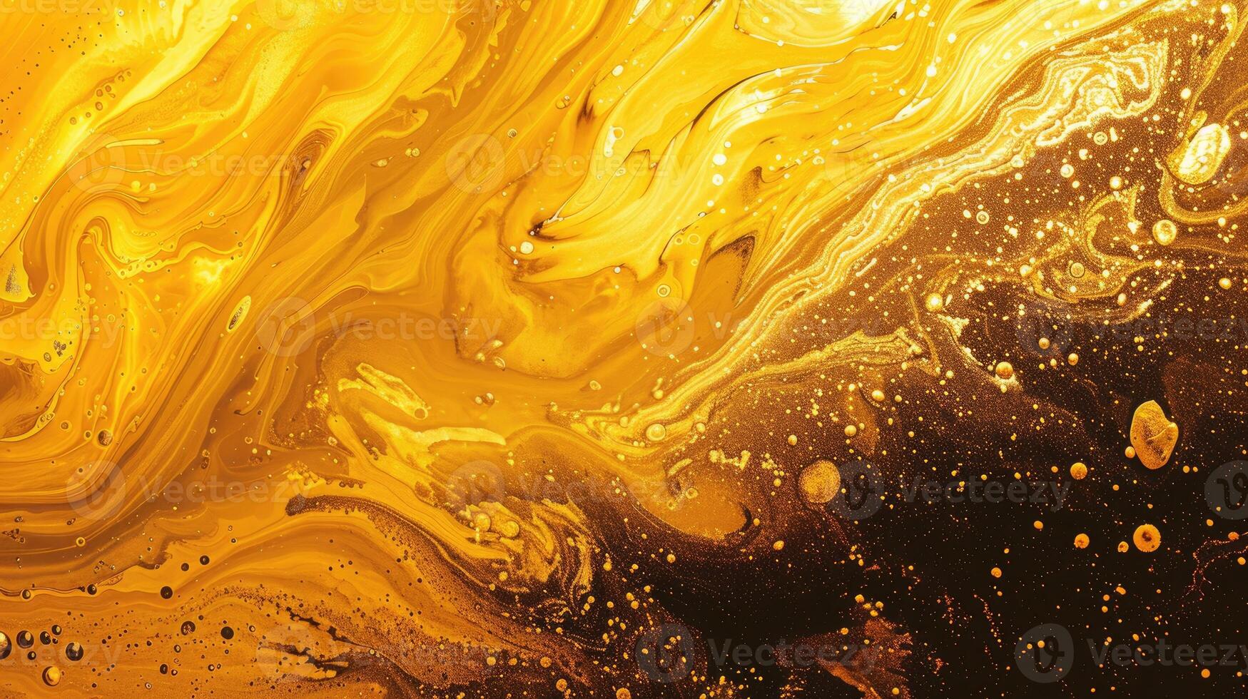 AI generated Gold fluid art marbling paint creates a textured background, an opulent dance of metallic elegance, Ai Generated. photo