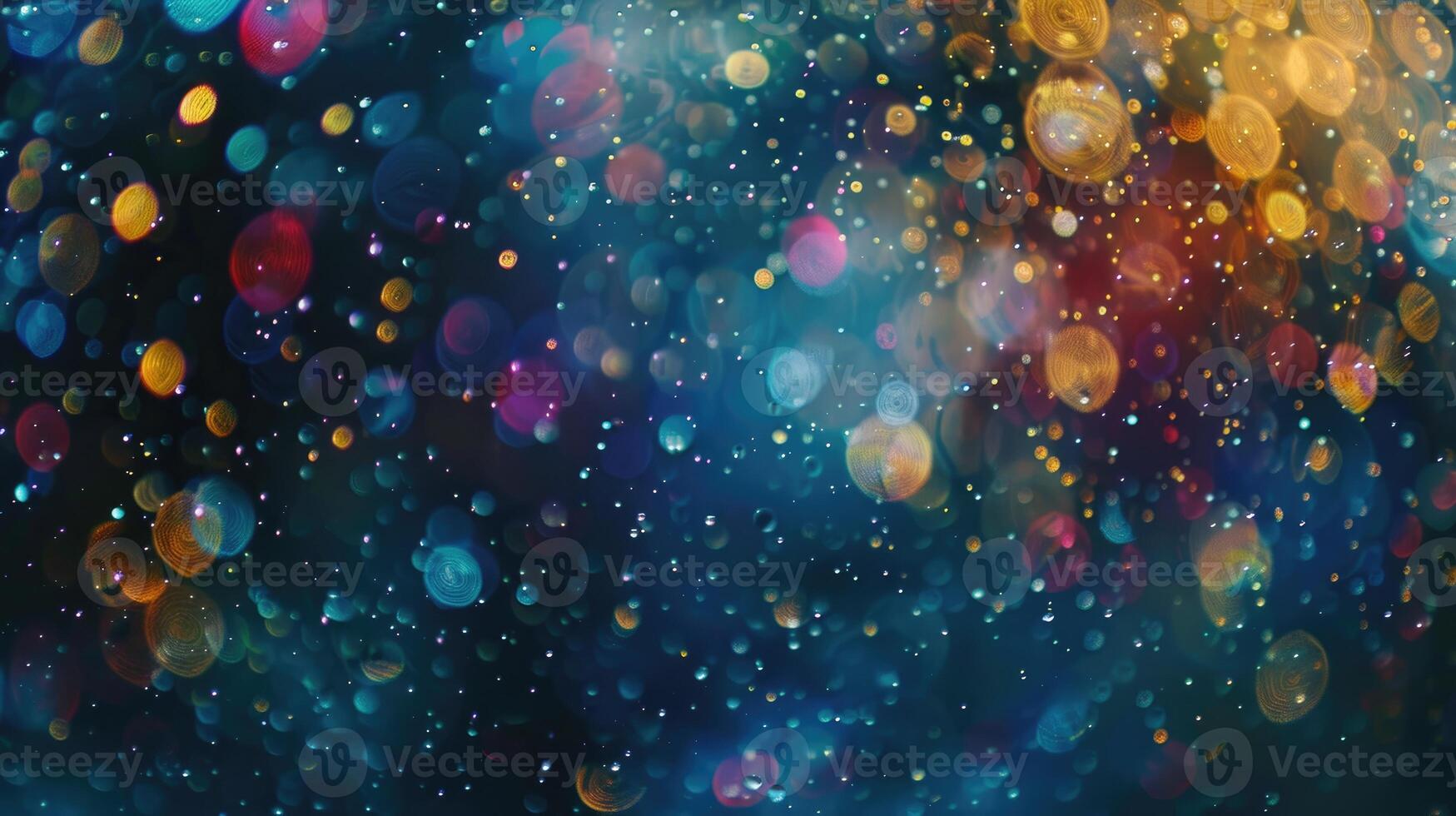 AI generated Mesmerizing multicolor bokeh with a cascade of raining light and blurry lights. Ai Generated photo