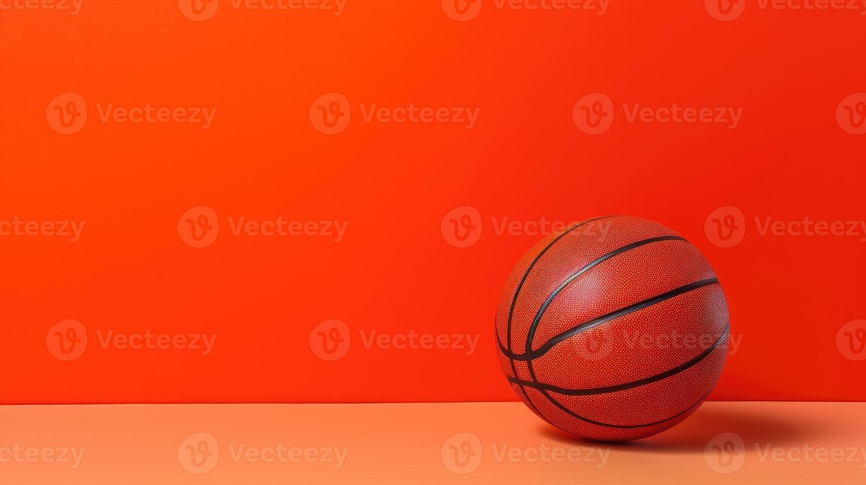 AI generated Basketball on vibrant color background a striking and dynamic sports composition. Visual energy, Ai Generated. photo