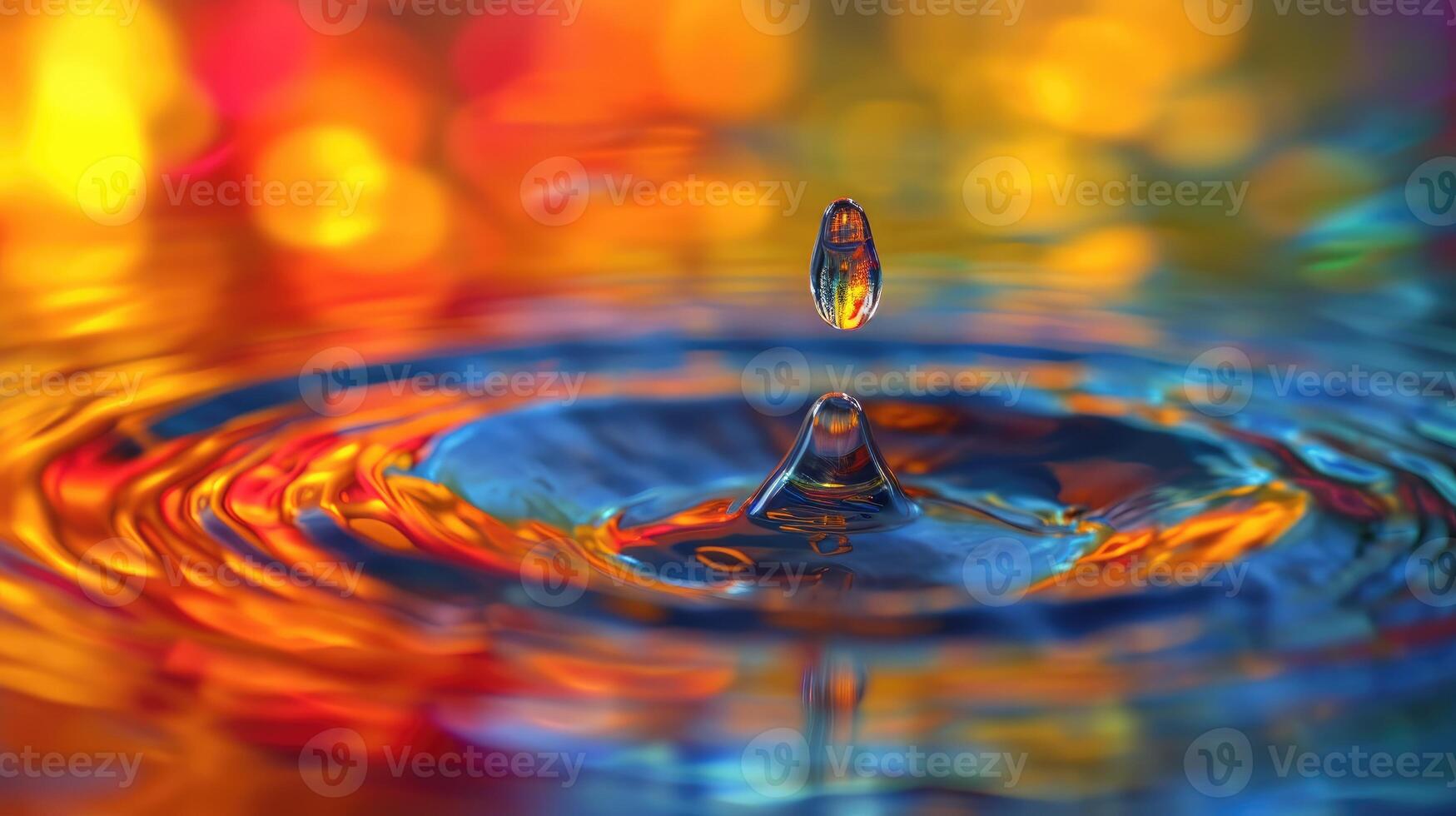 AI generated Glistening 3D water drop, a perfect sphere capturing the essence of liquid beauty, Ai Generated. photo