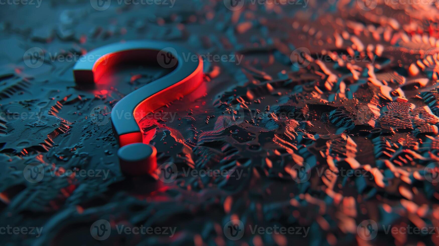 AI generated A solitary question mark on a clean background, symbolizing clarity and simplicity, Ai Generated. photo