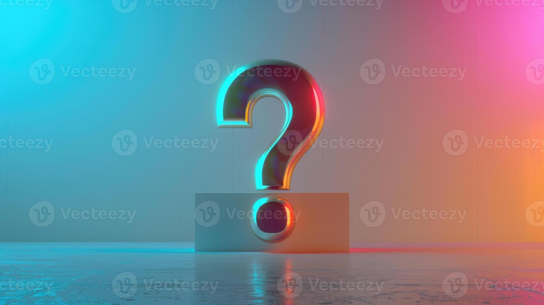 AI generated A solitary question mark on a clean background, symbolizing clarity and simplicity, Ai Generated. photo