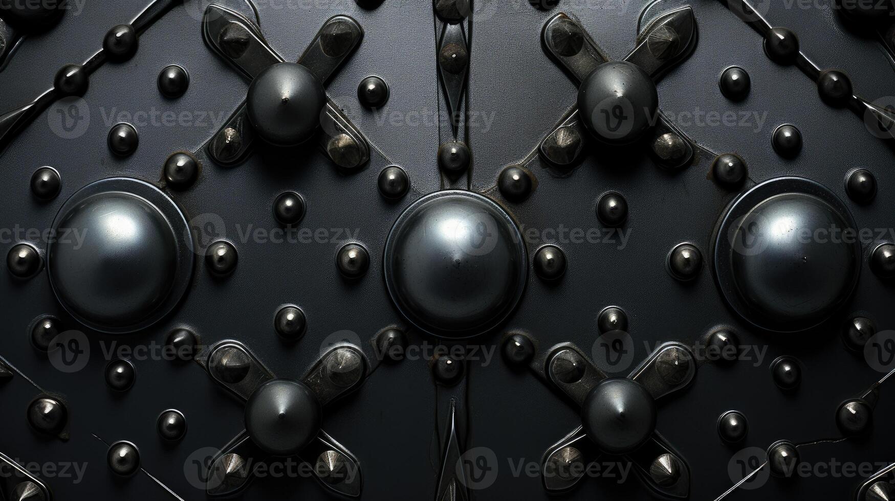 AI generated Sturdy steel plate adorned with rivets, exuding industrial strength and character, Ai Generated. photo
