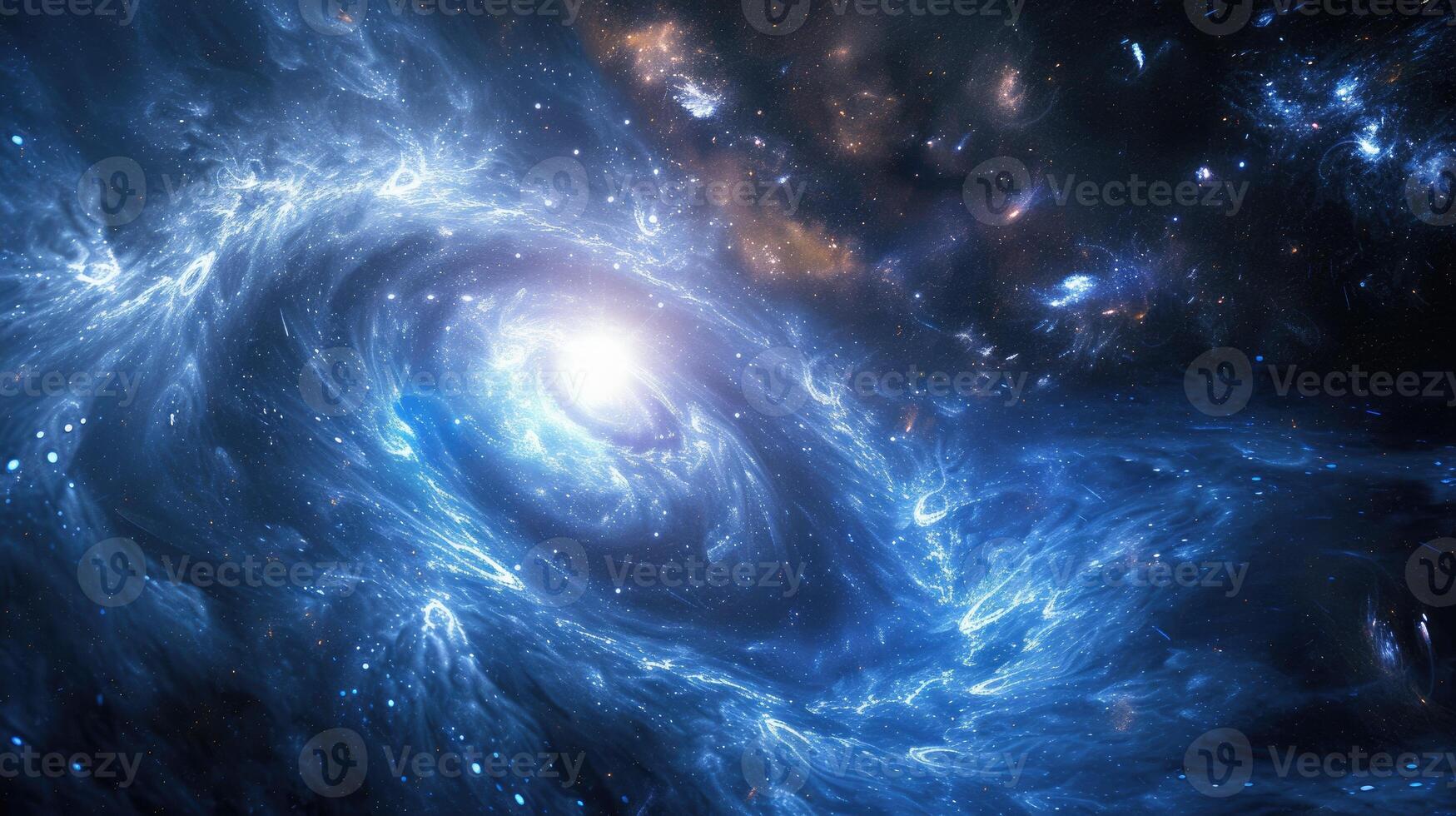 AI generated Blue and white nebula amid sunlit stars, Ai Generated photo